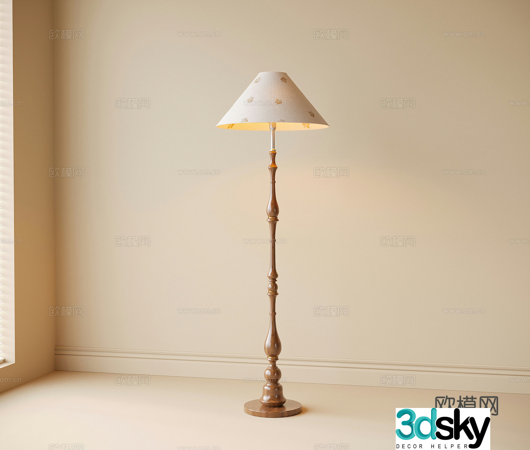 French floor lamp 3d model