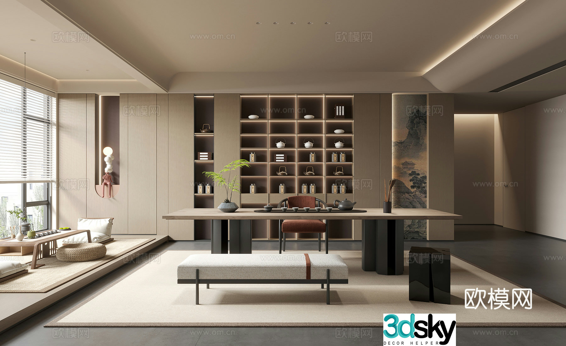 New Chinese tea room 3D model