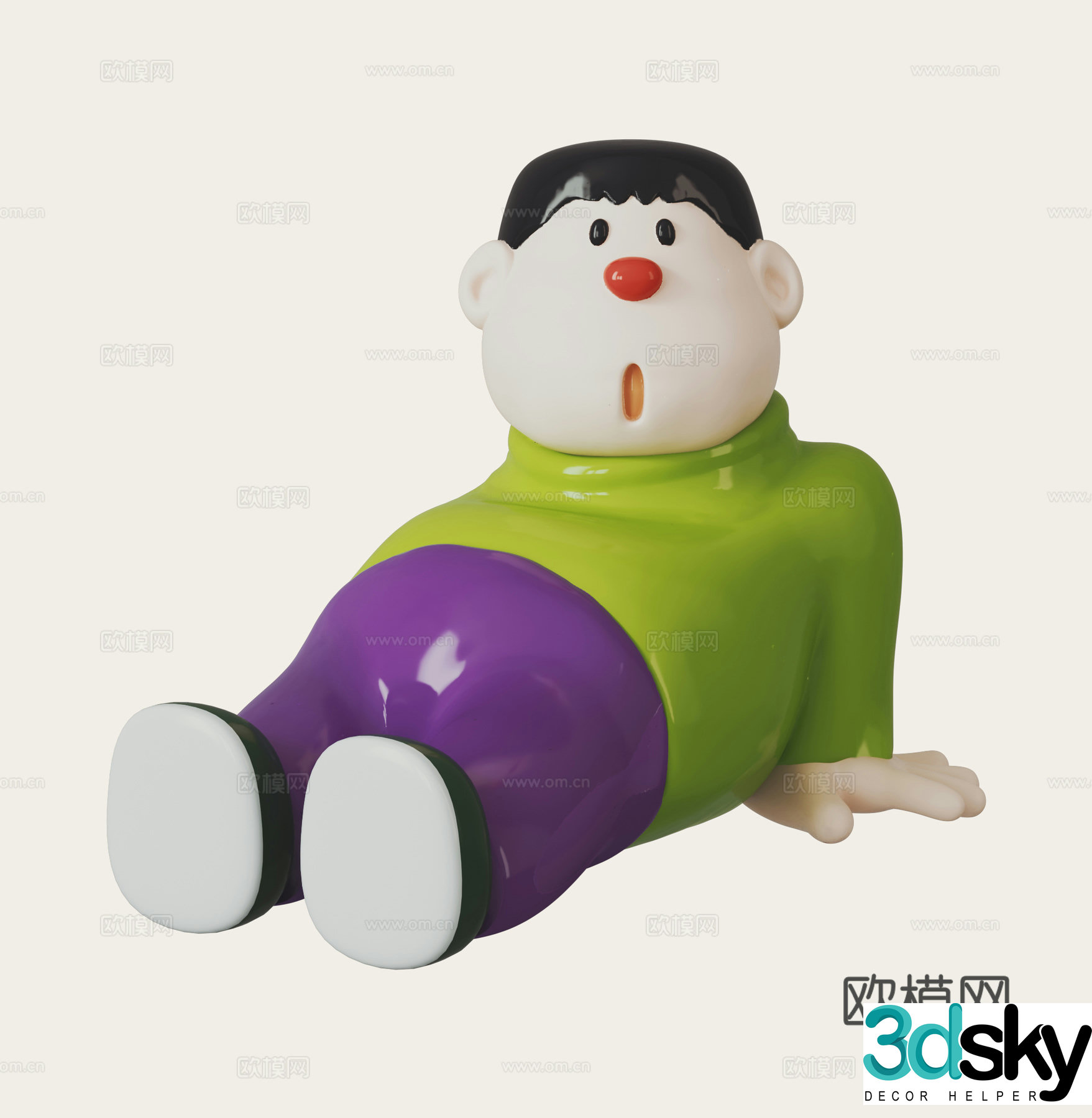 Modern fat tiger doll 3d model