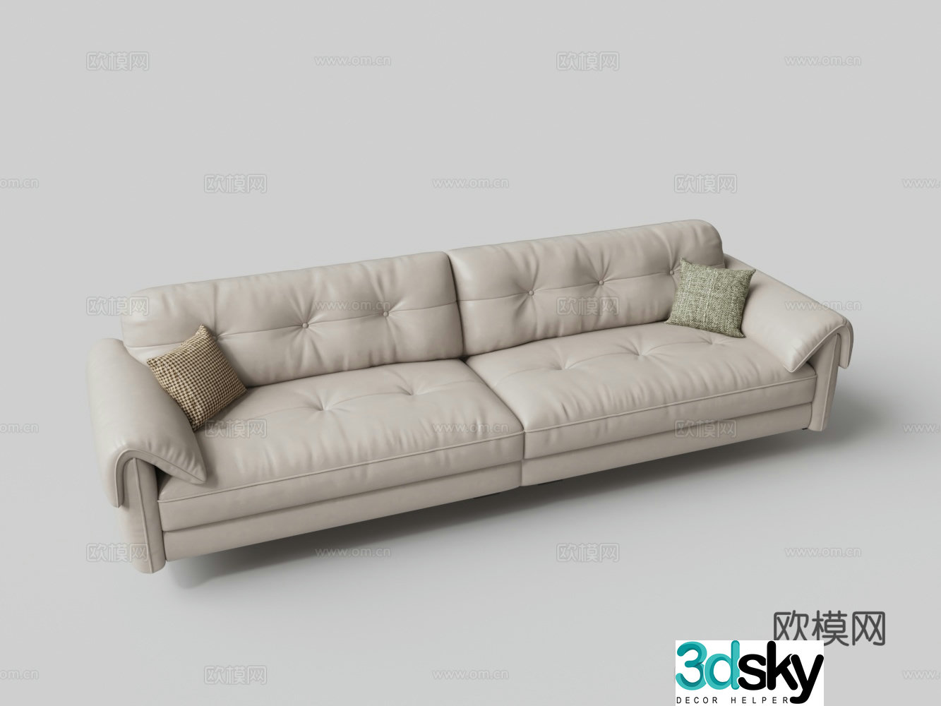Modern leather multiplayer sofa 3d model
