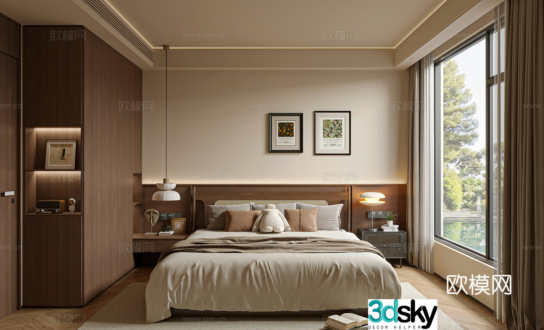 Middle-aged bedroom 3d model