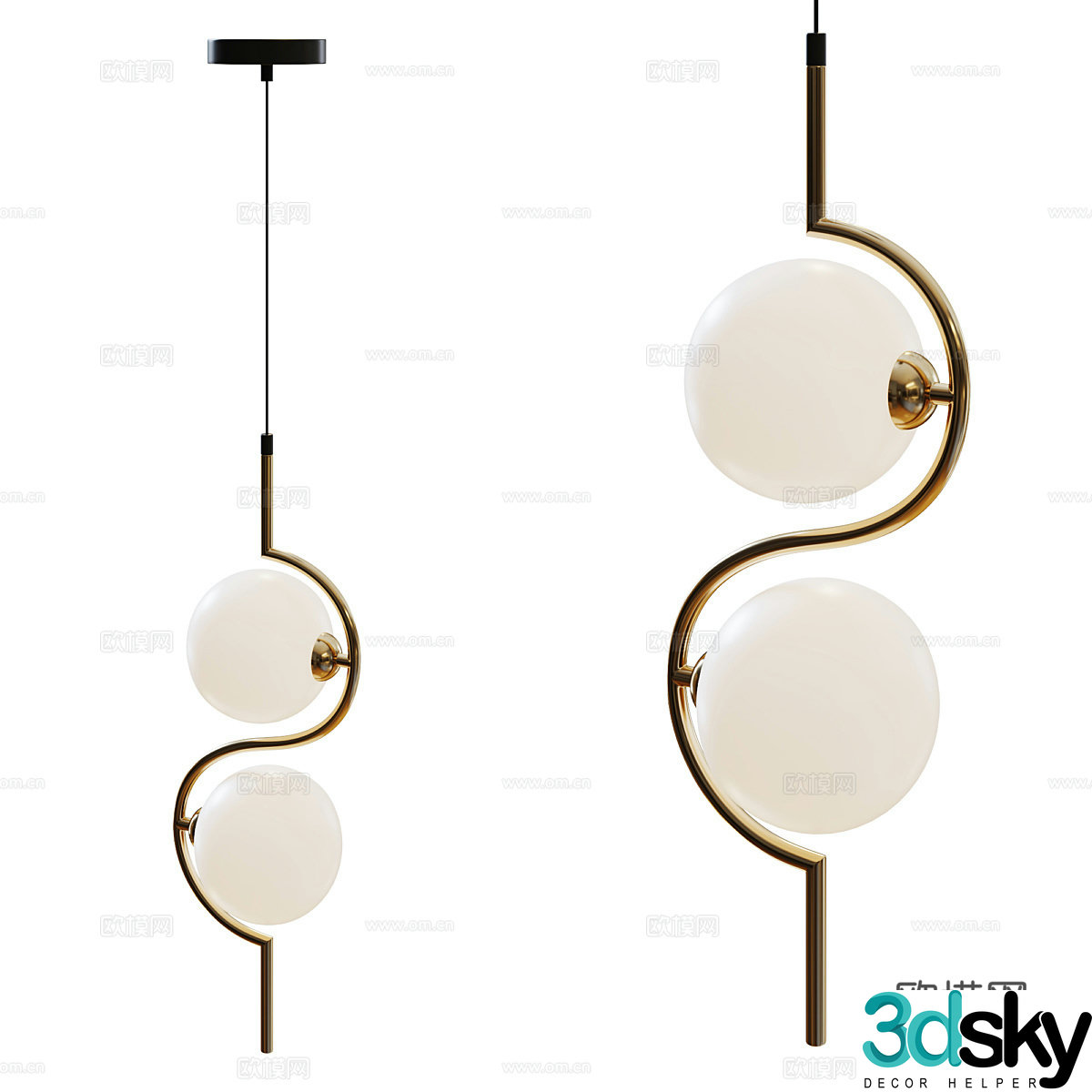 Modern Italian light luxury decorative chandelier 3d model