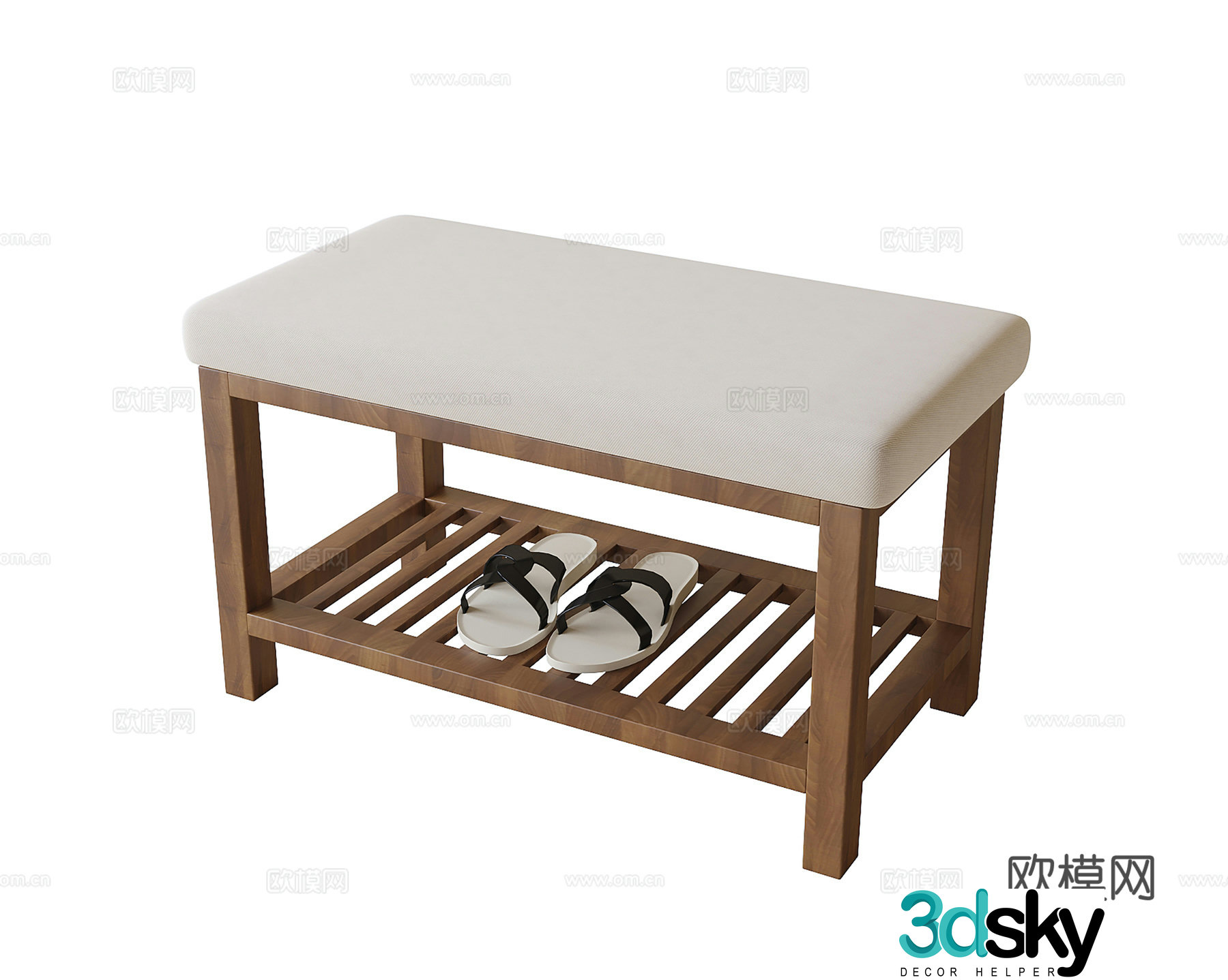 Modern shoe changing stool 3d model