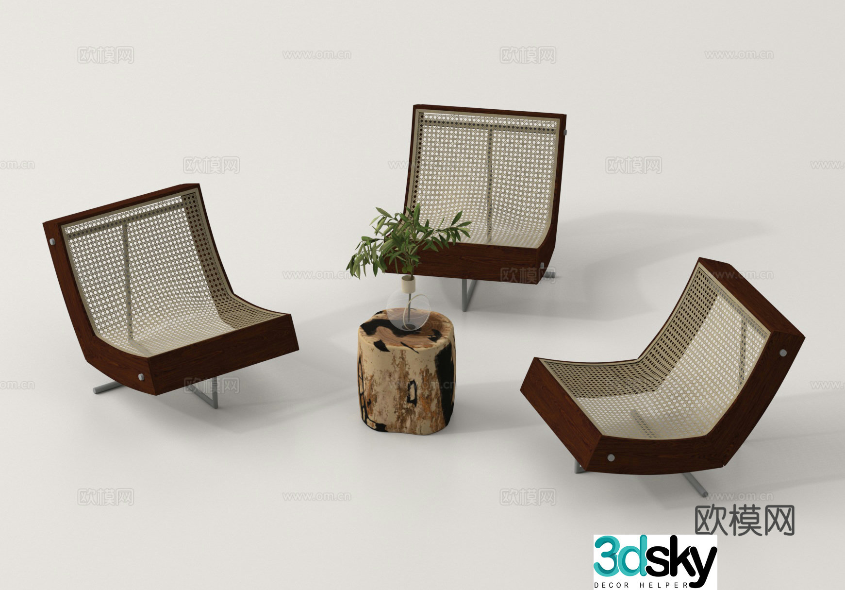 Outdoor sofa leisure table and chair 3d model