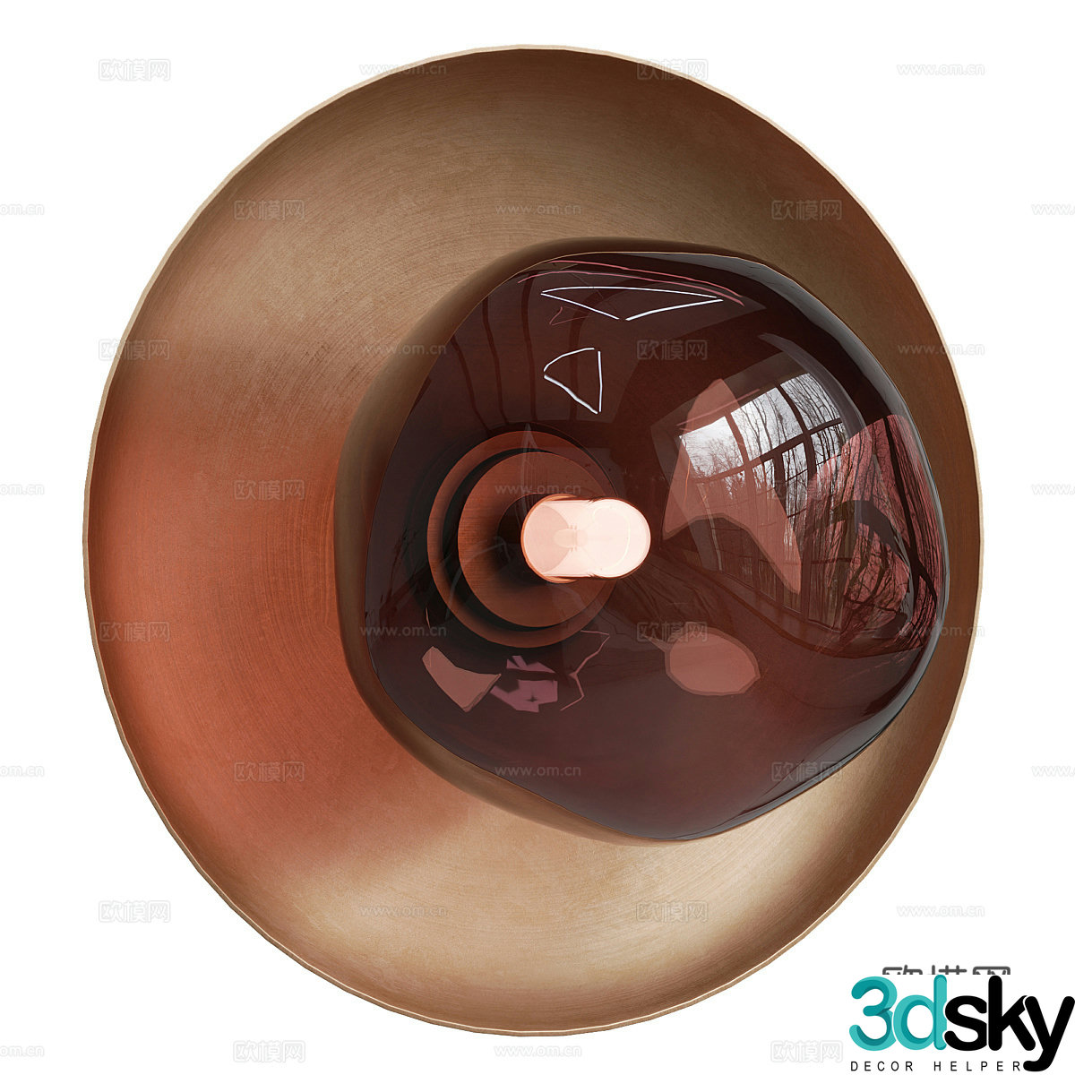 New Chinese style decorative wall light 3D model