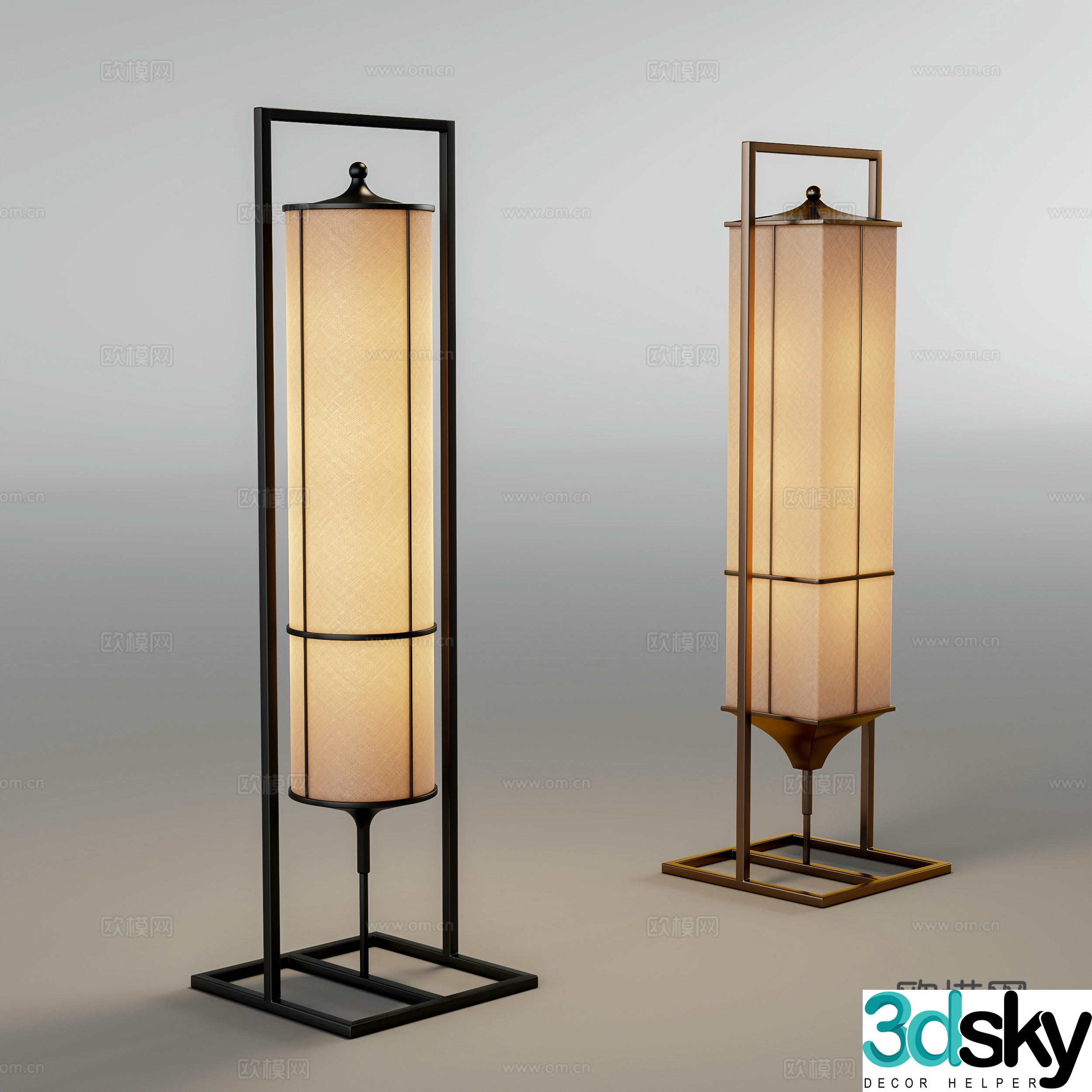 New Chinese floor lamp 3D model