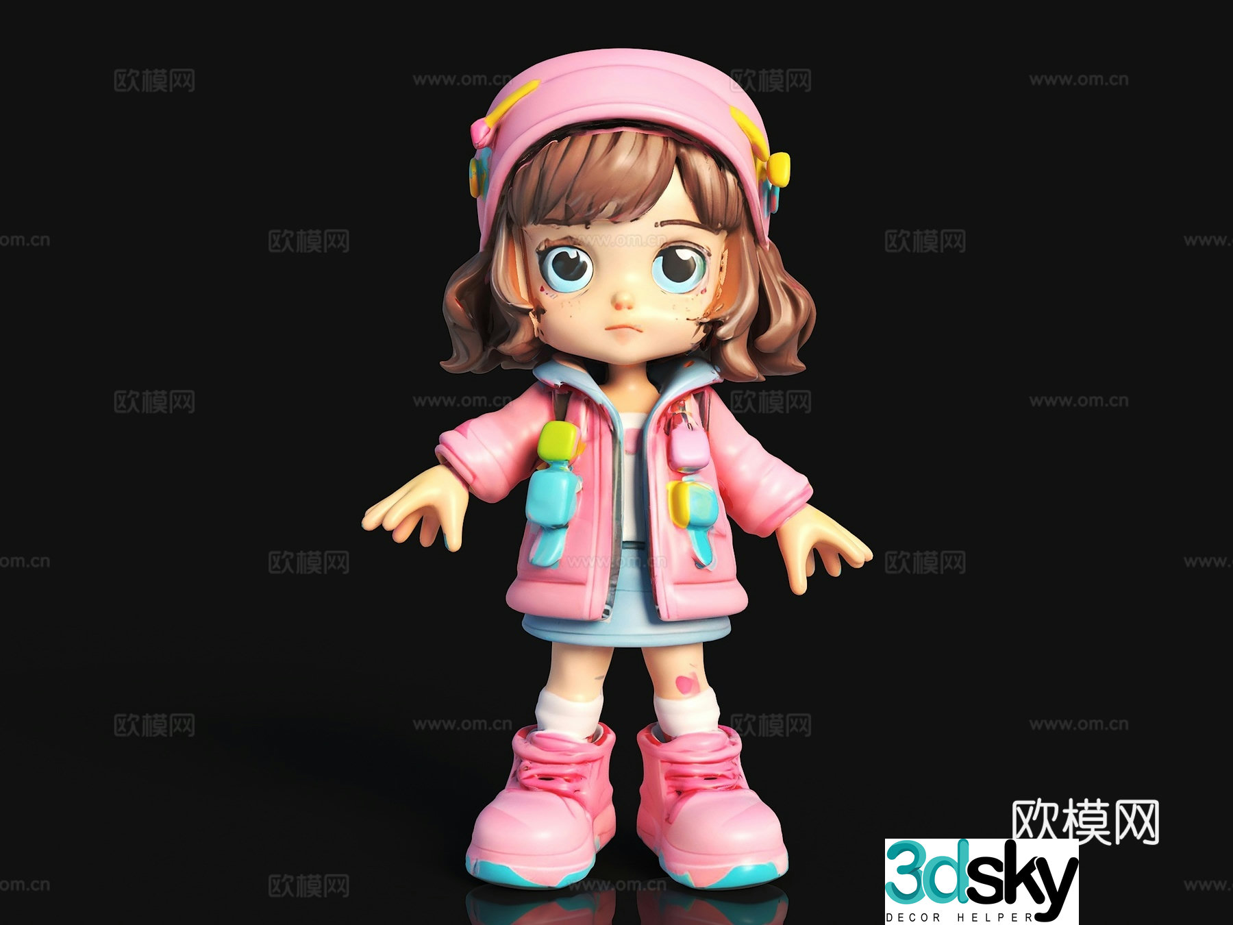 You also have figures fashion girl cartoon figures figures ornaments girl trendy toys cartoon trendy toys 3D model