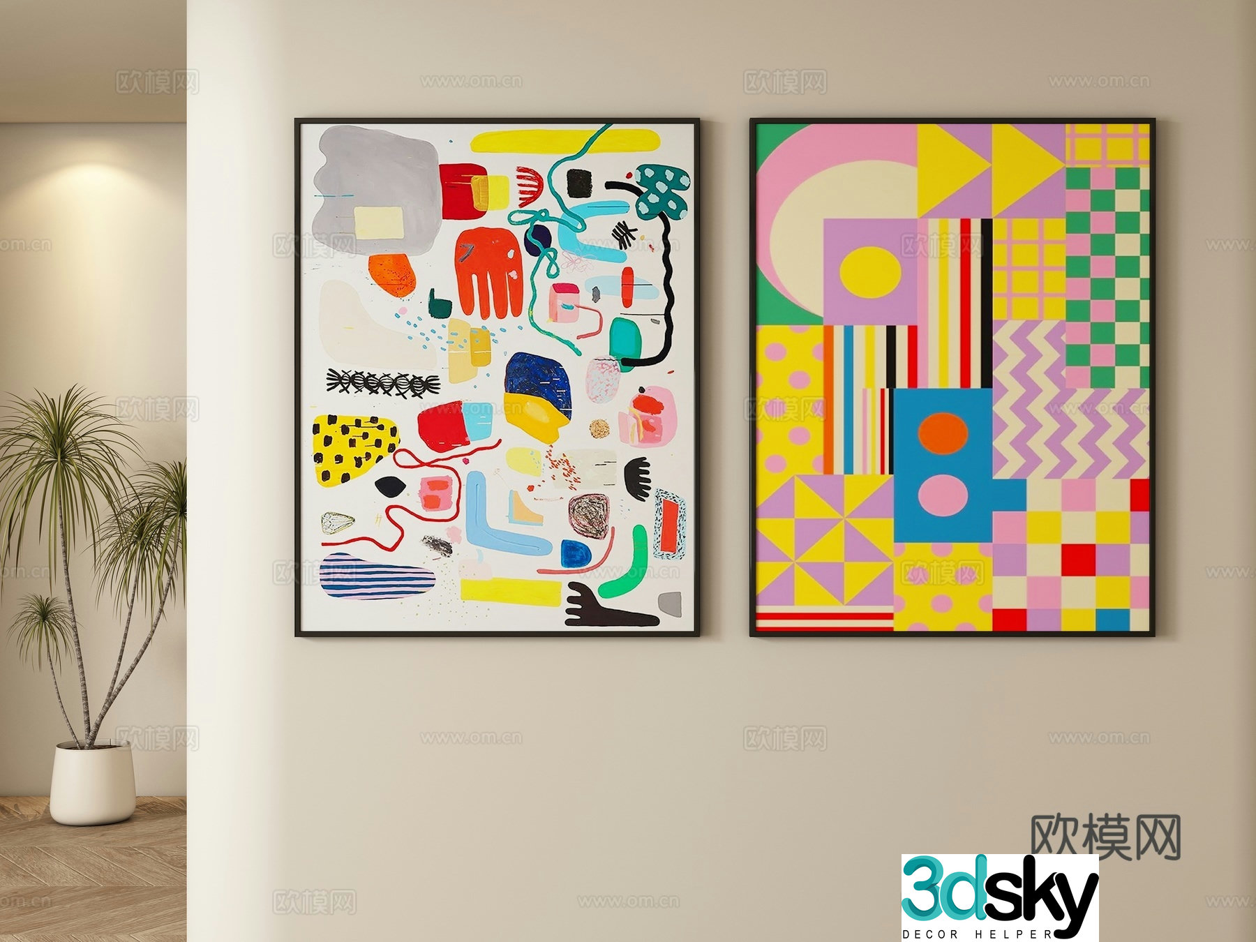 Modern children’s decorative paintings hanging paintings 3d model