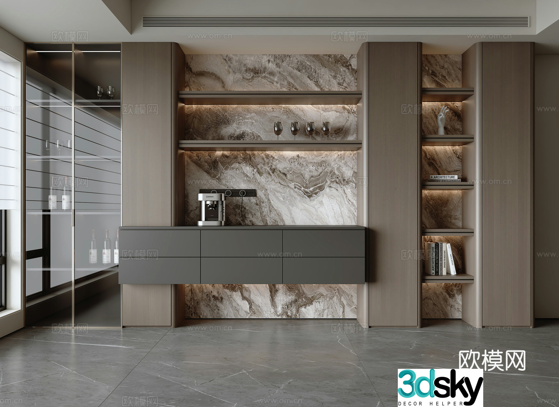 Modern Italian sideboard 3D model