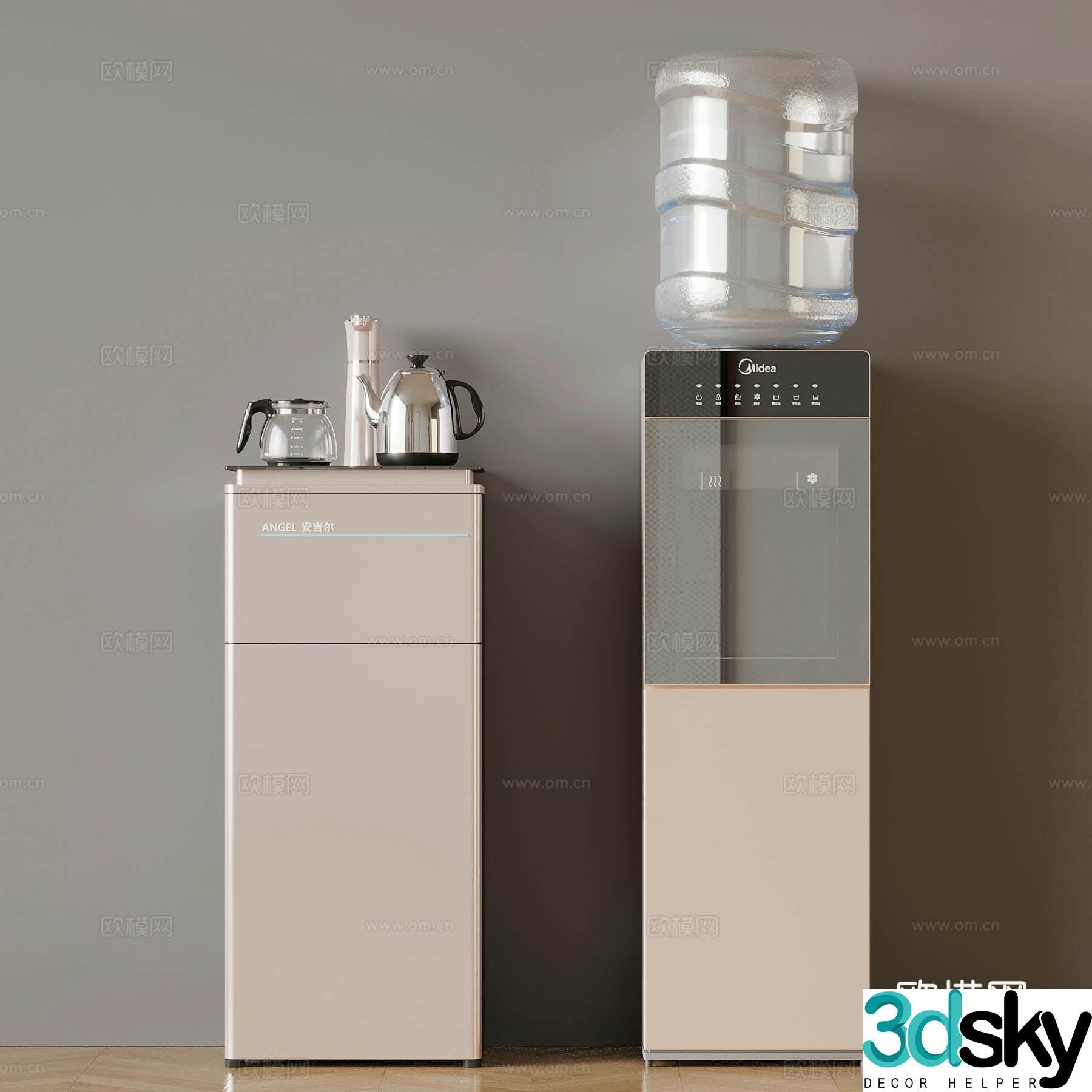 Modern water dispenser Tea bar machine 3d model