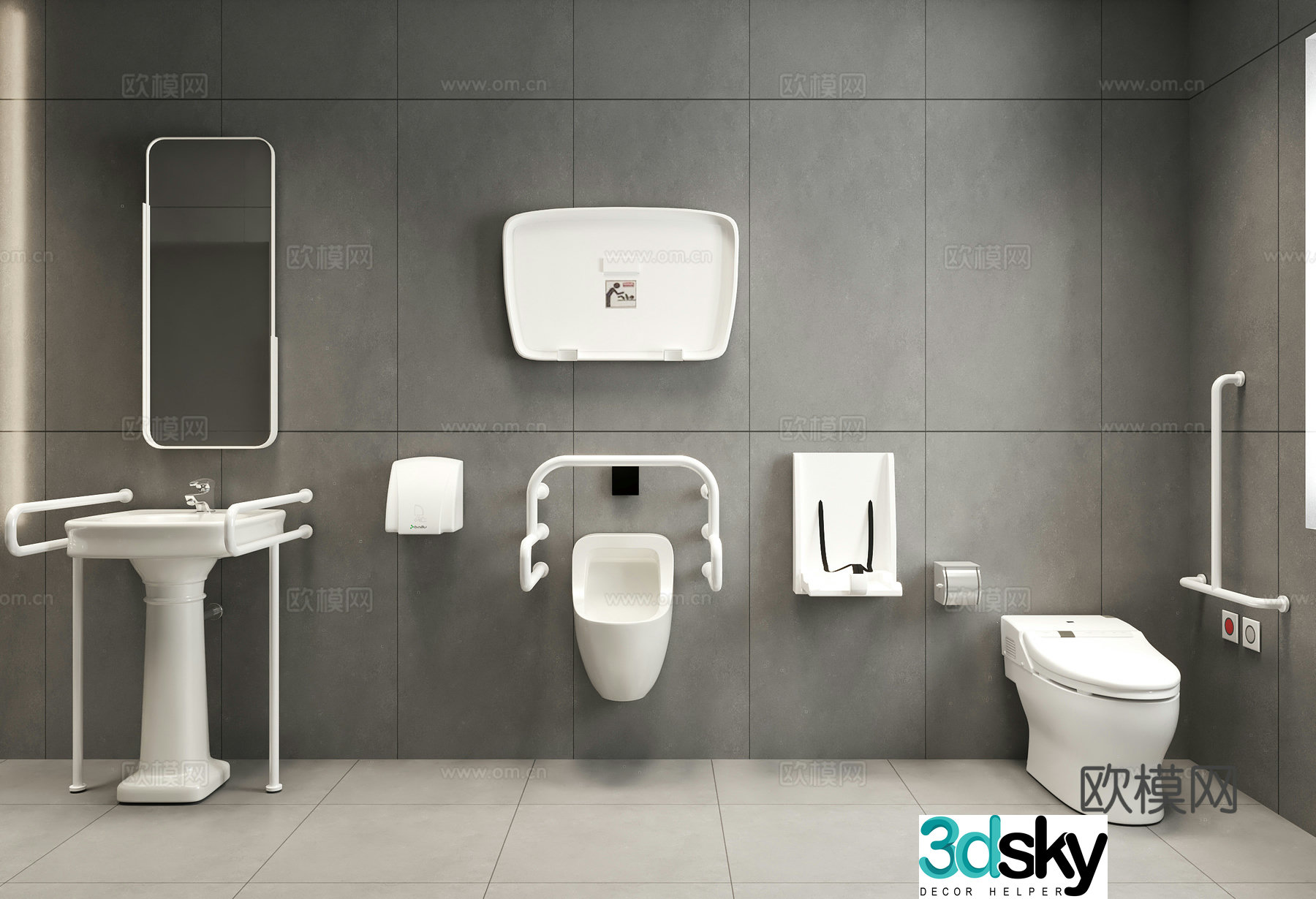Accessible bathroom 3d model