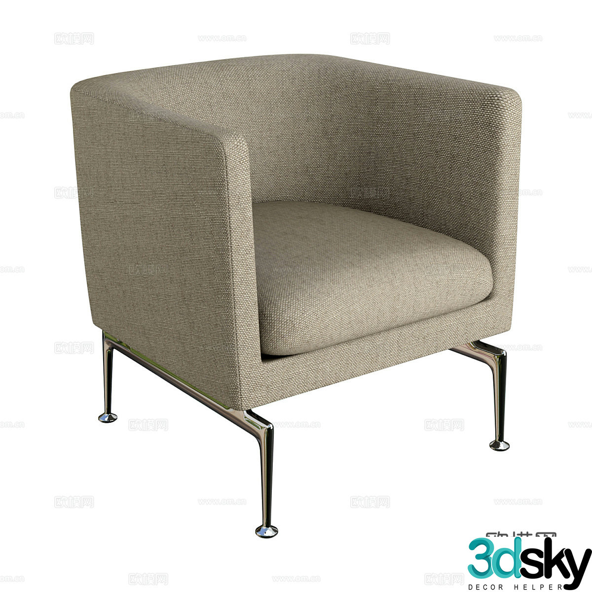 Modern Italian Vitra Suita Club Armchair 3d Model