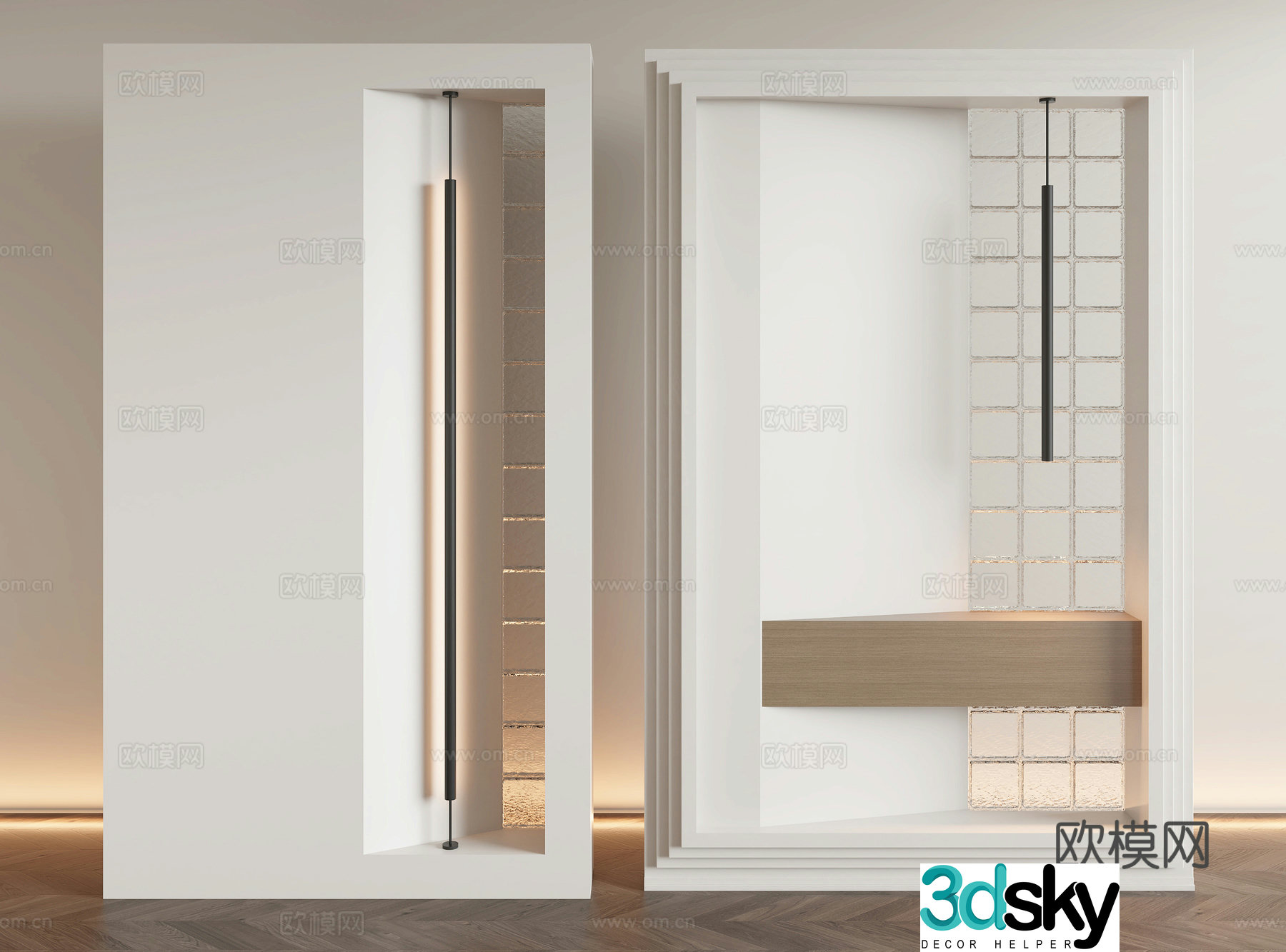Modern entrance partition 3D model