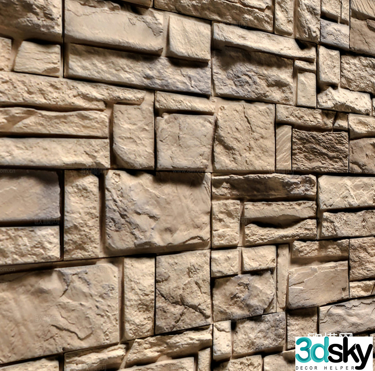 Retro brick wall antique wall tiles Exterior wall stone bricks Exterior wall tiles Stone brick exterior wall stone brick cultural wall 3D model