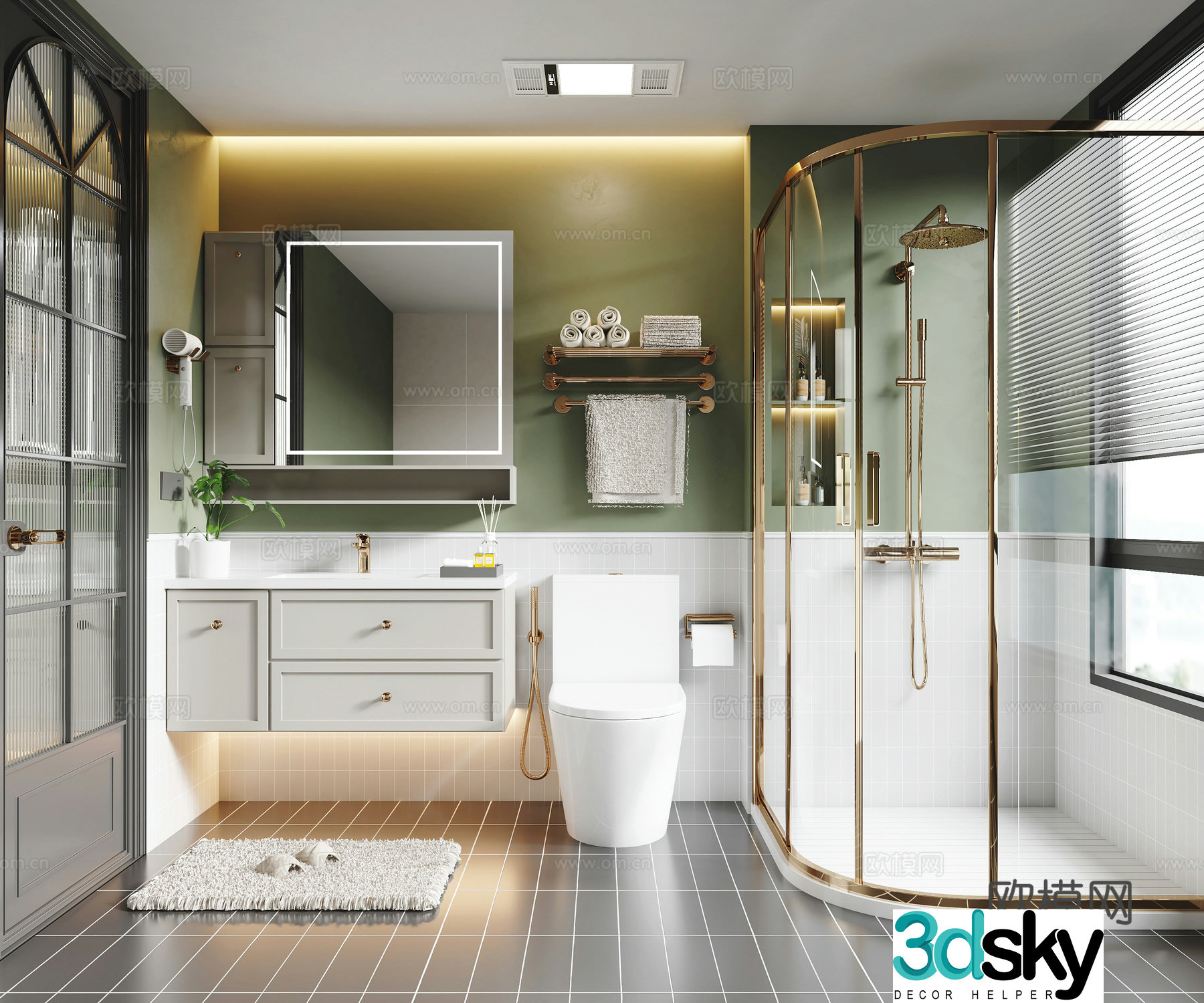 French bathroom 3d model