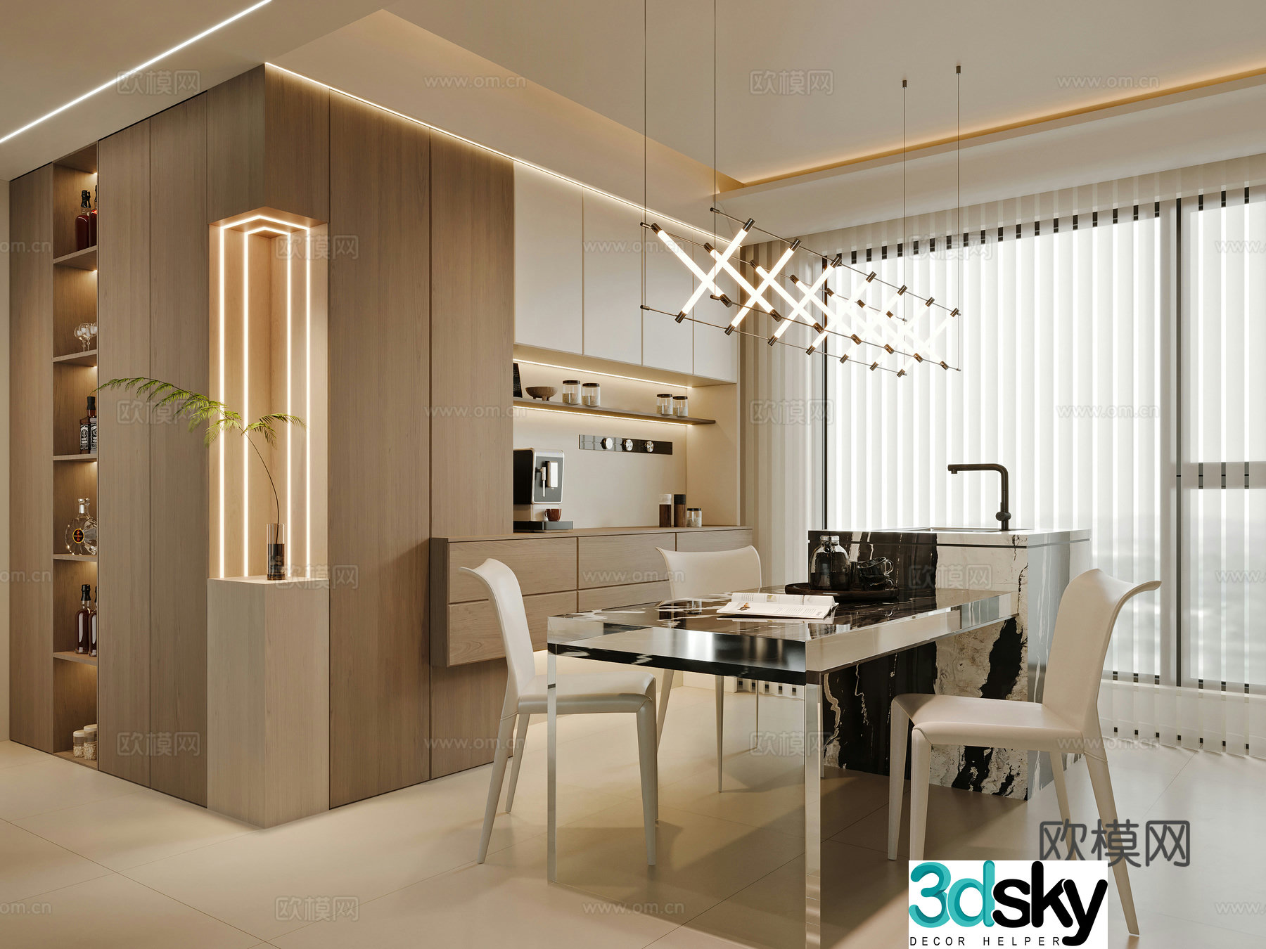 Modern restaurant 3d model