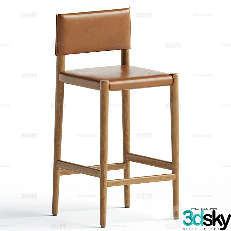 3D model of high-legged bar chair