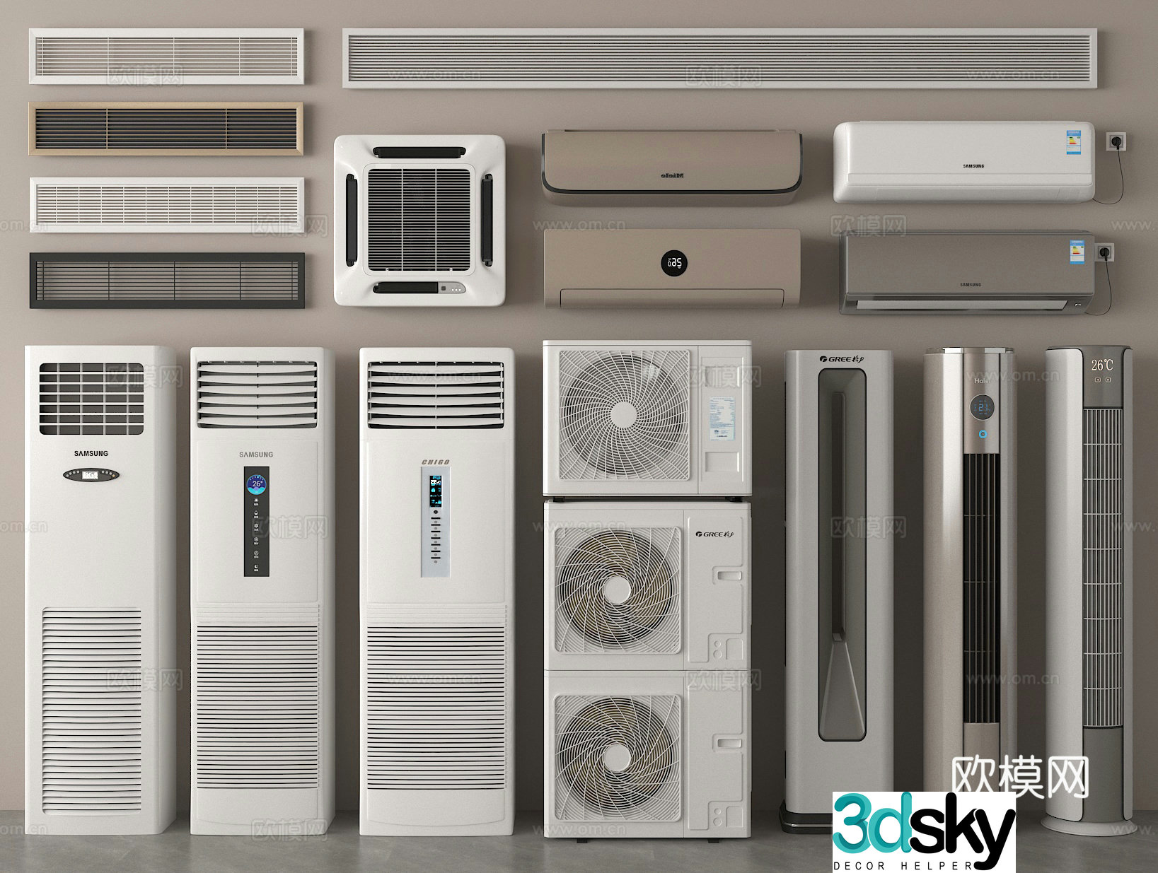 Vertical air conditioner Air conditioner External machine Hanging air conditioner Central air conditioner Air conditioner Air conditioner 3D model