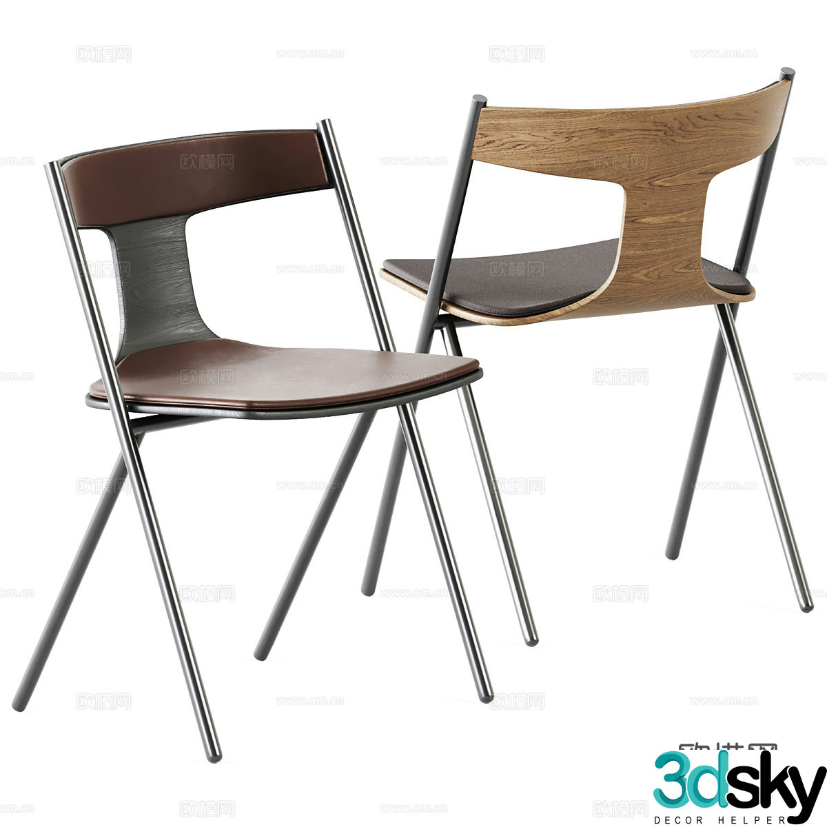 Modern Italian Quadra Chair 3d Model
