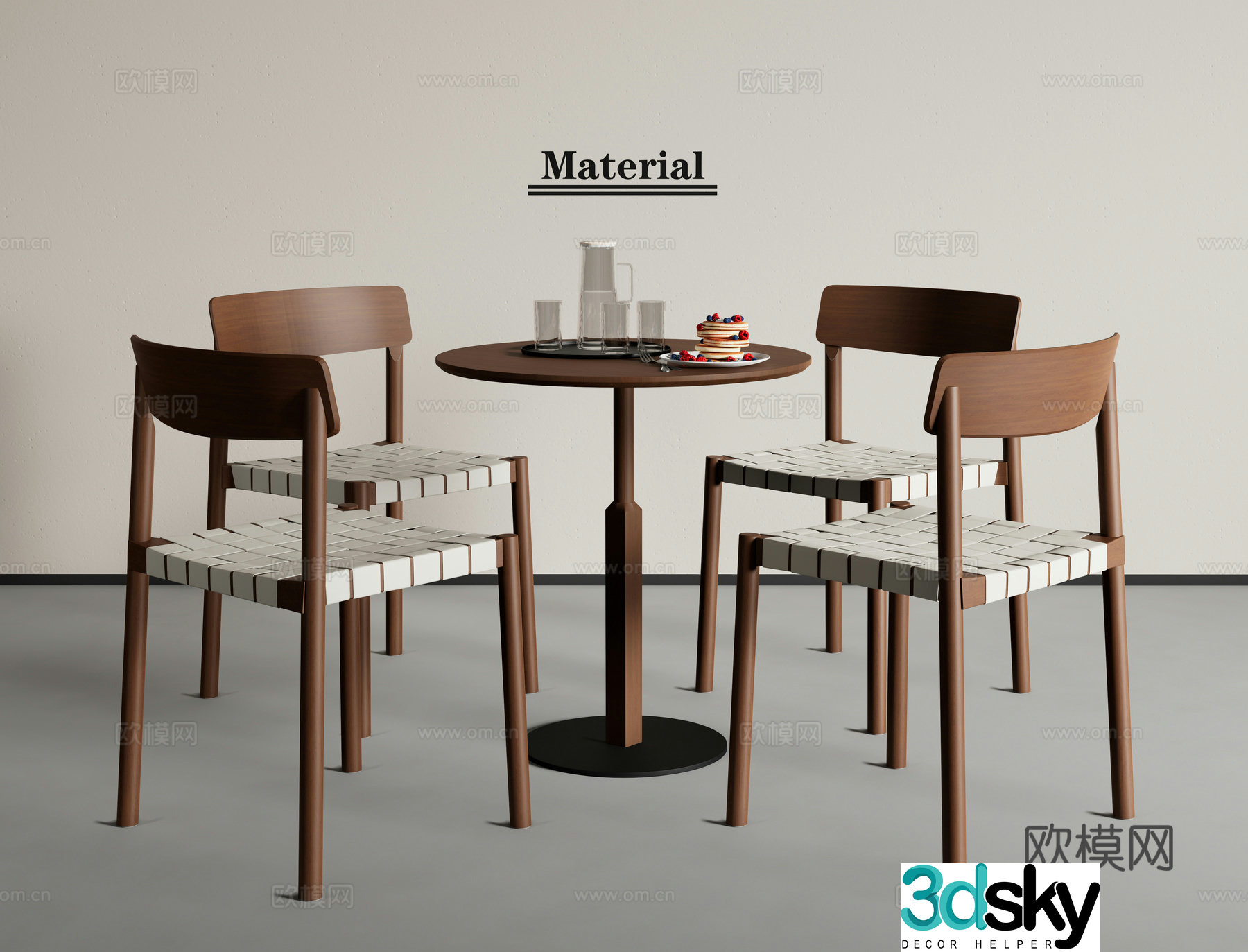 Modern and ancient leisure tables and chairs coffee shop tables and chairs combination dining tables and chairs 3D model