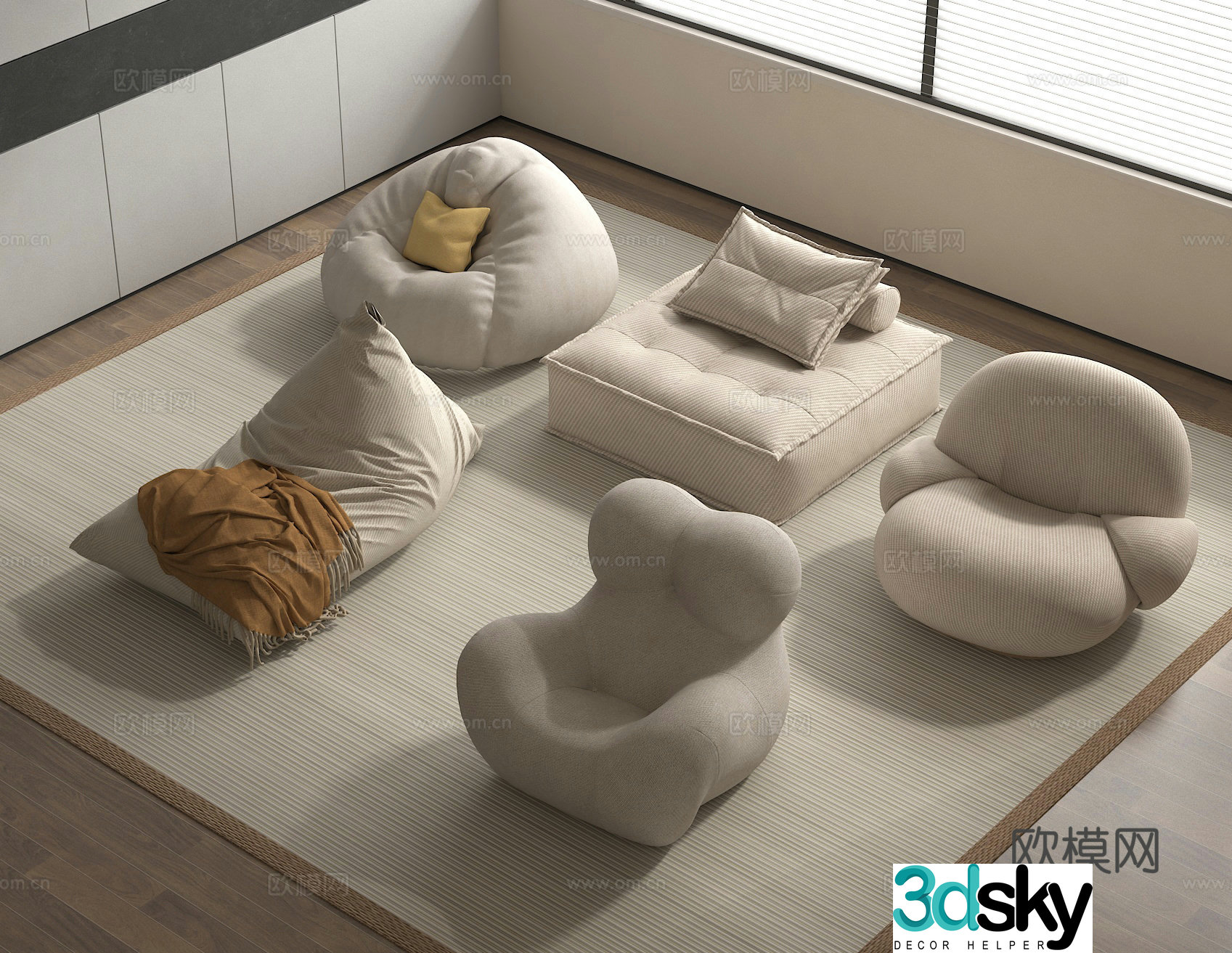 Lazy sofa casual sofa 3d model