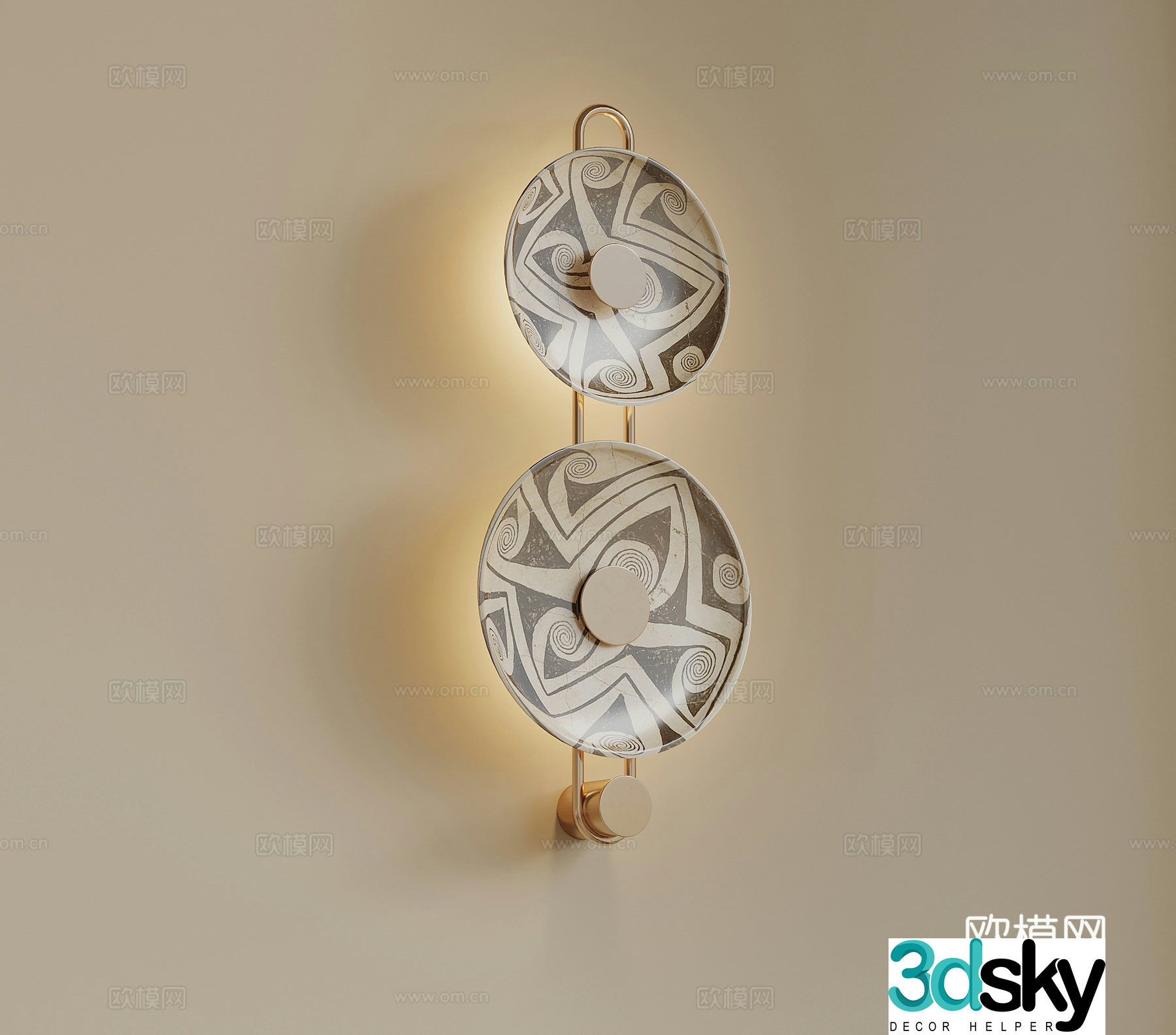 Middle-aged style wall light 3d model