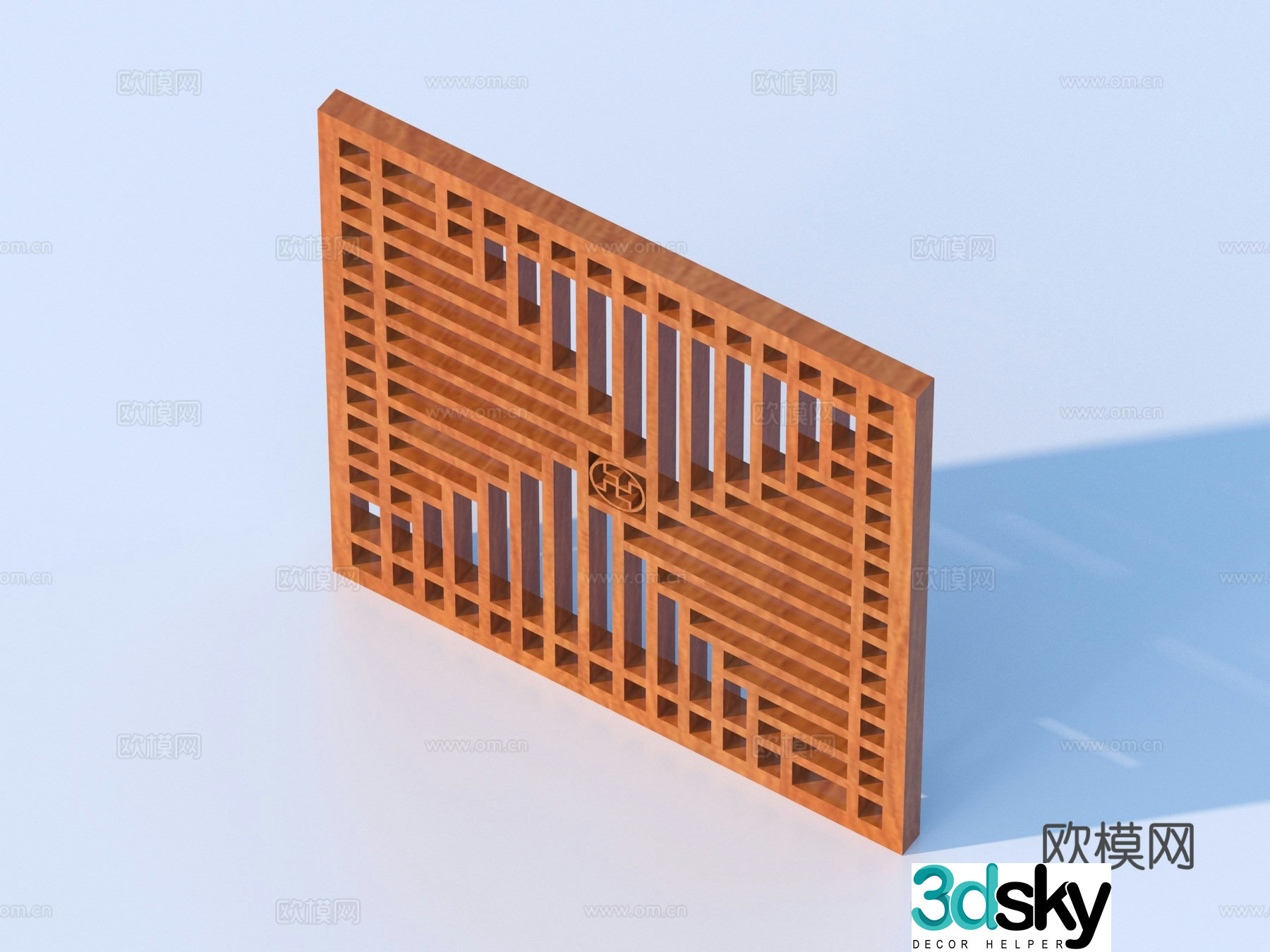 Carved window Grating window Hollow window Relief Wood carving 3D model