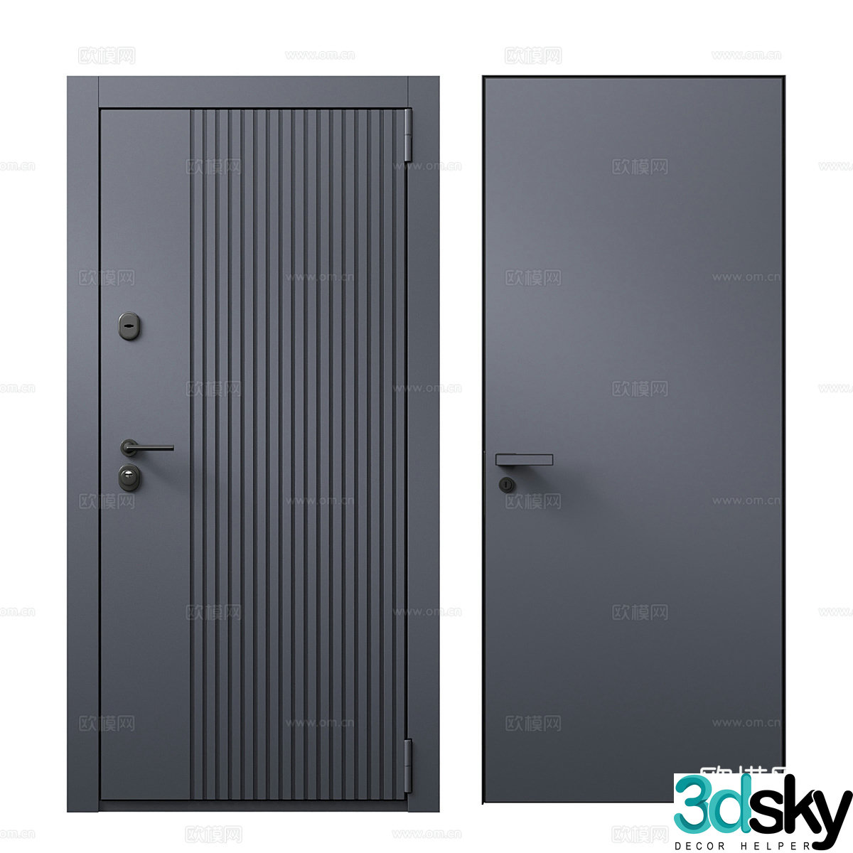 Modern security door entry door 3d model