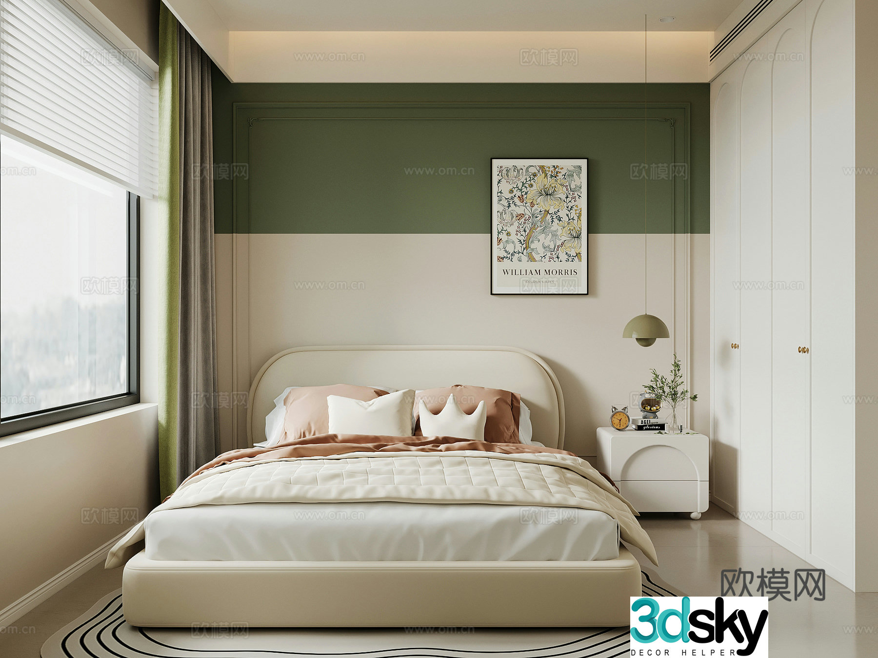 French children’s room bedroom 3d model