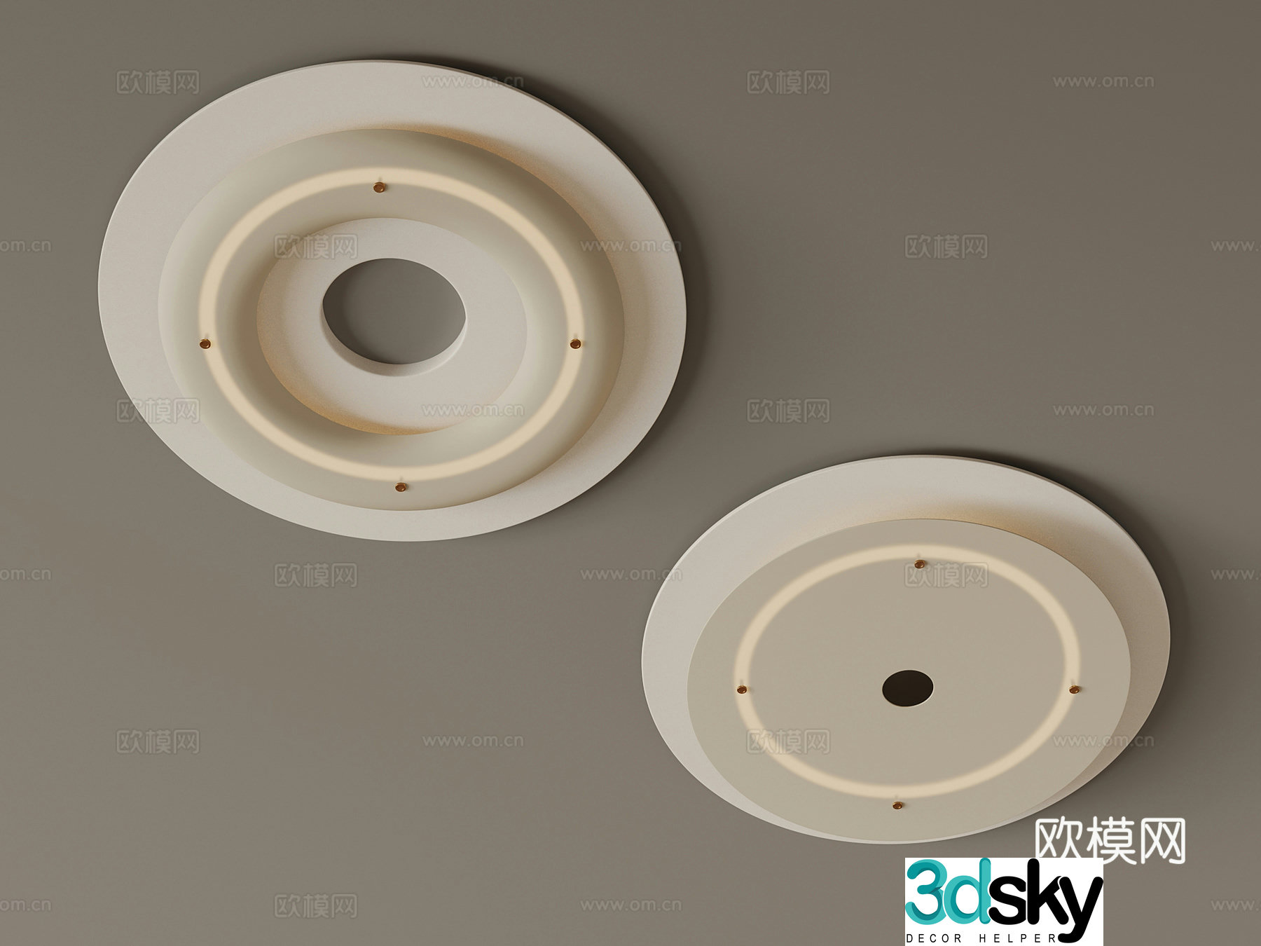 Creamy air ceiling lamp Living room ceiling lamp 3d model