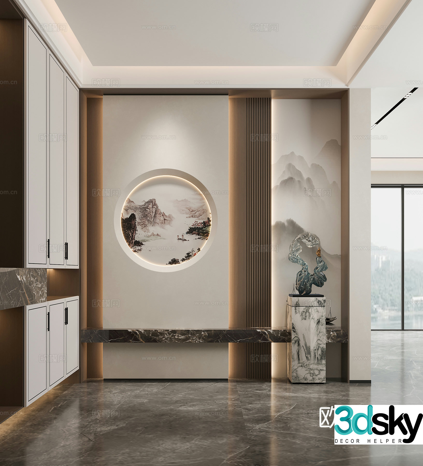 New Chinese style entrance 3D model
