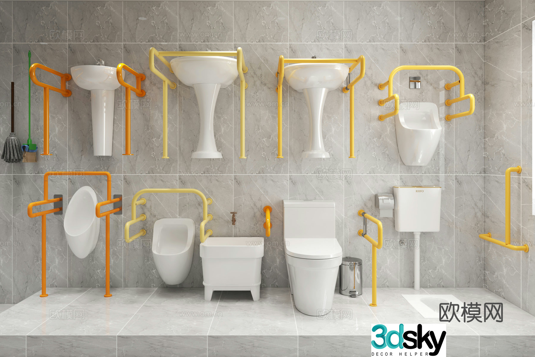 Accessible bathroom 3d model