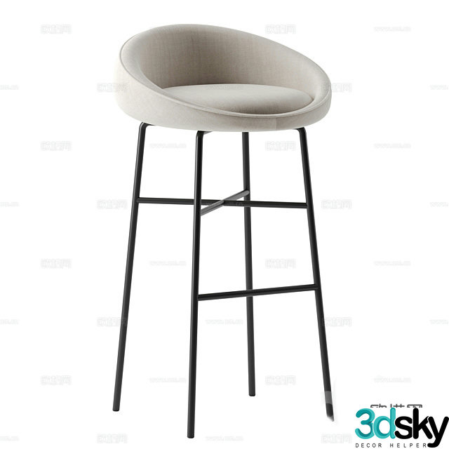 3D model of high-legged bar chair