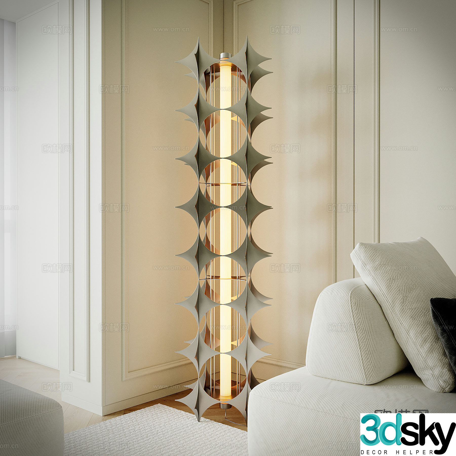 Floor lamp Stainless steel floor lamp Bauhaus floor lamp Bauhaus 3D model