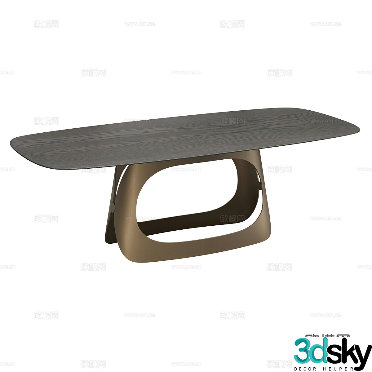 Light luxury dining table 3D model