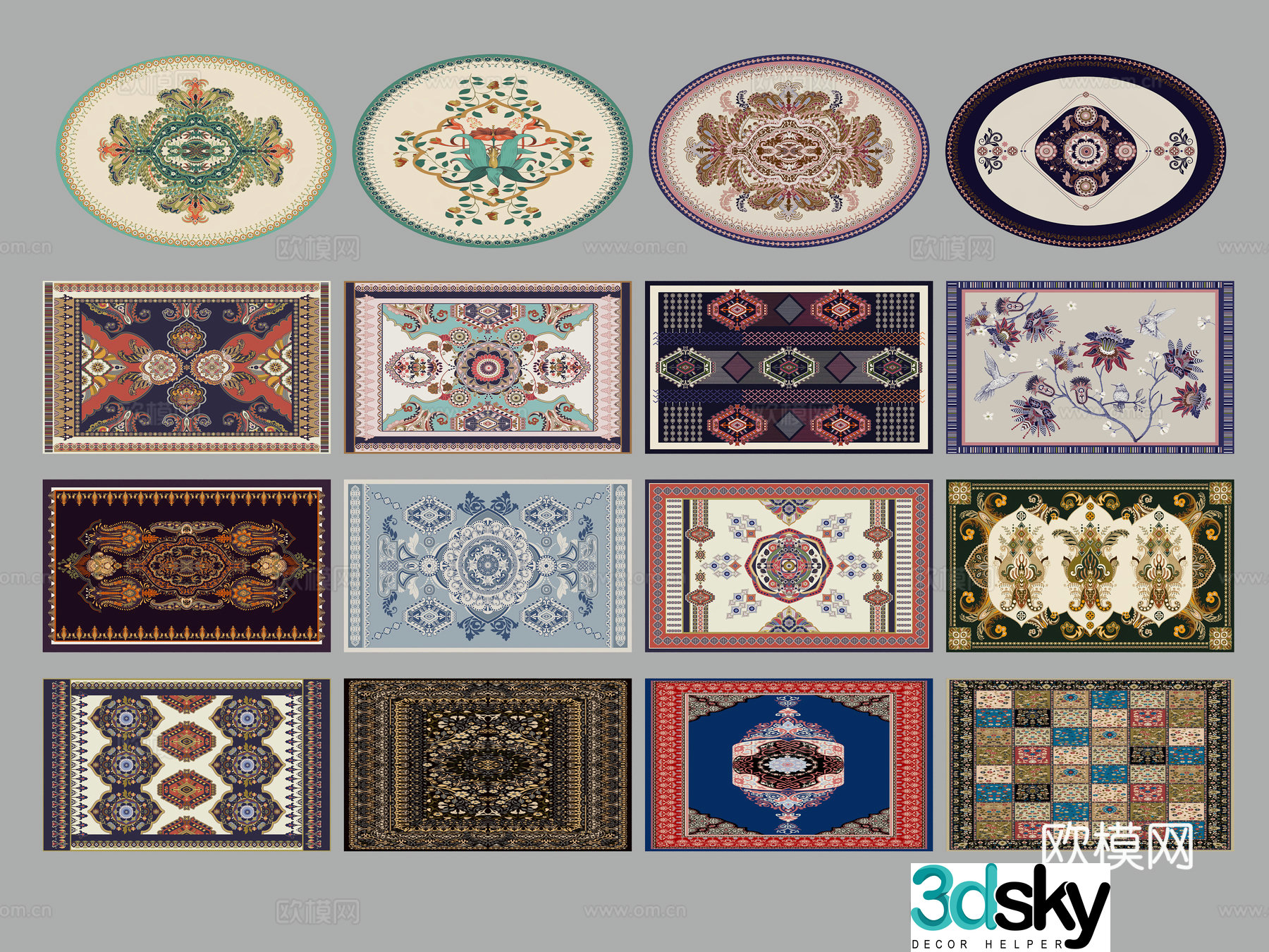 Ethnic minority modeling carpet carpet pattern wall decorative elements graphics lace 3d model