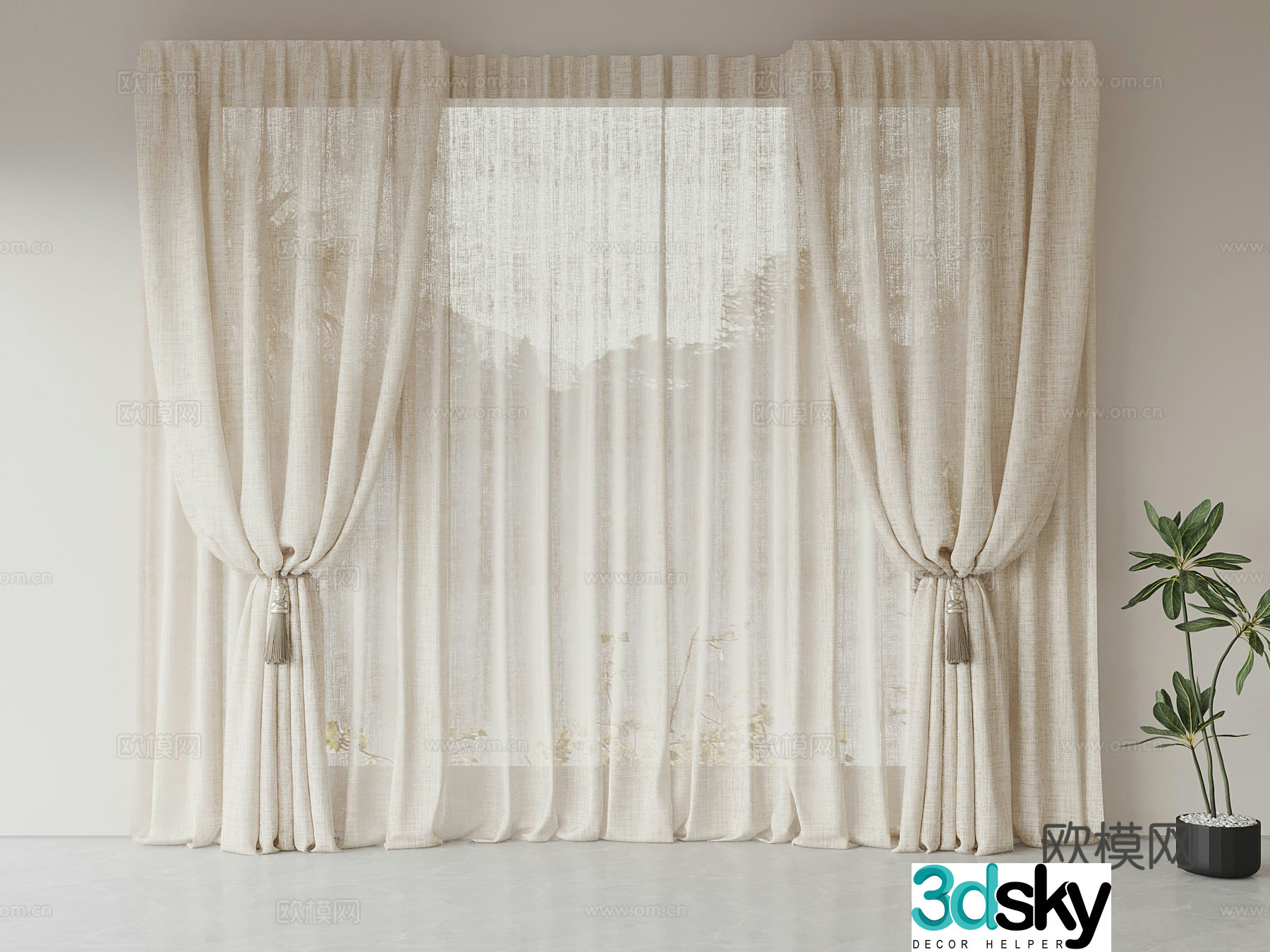 Universal curtain curtain 3d model