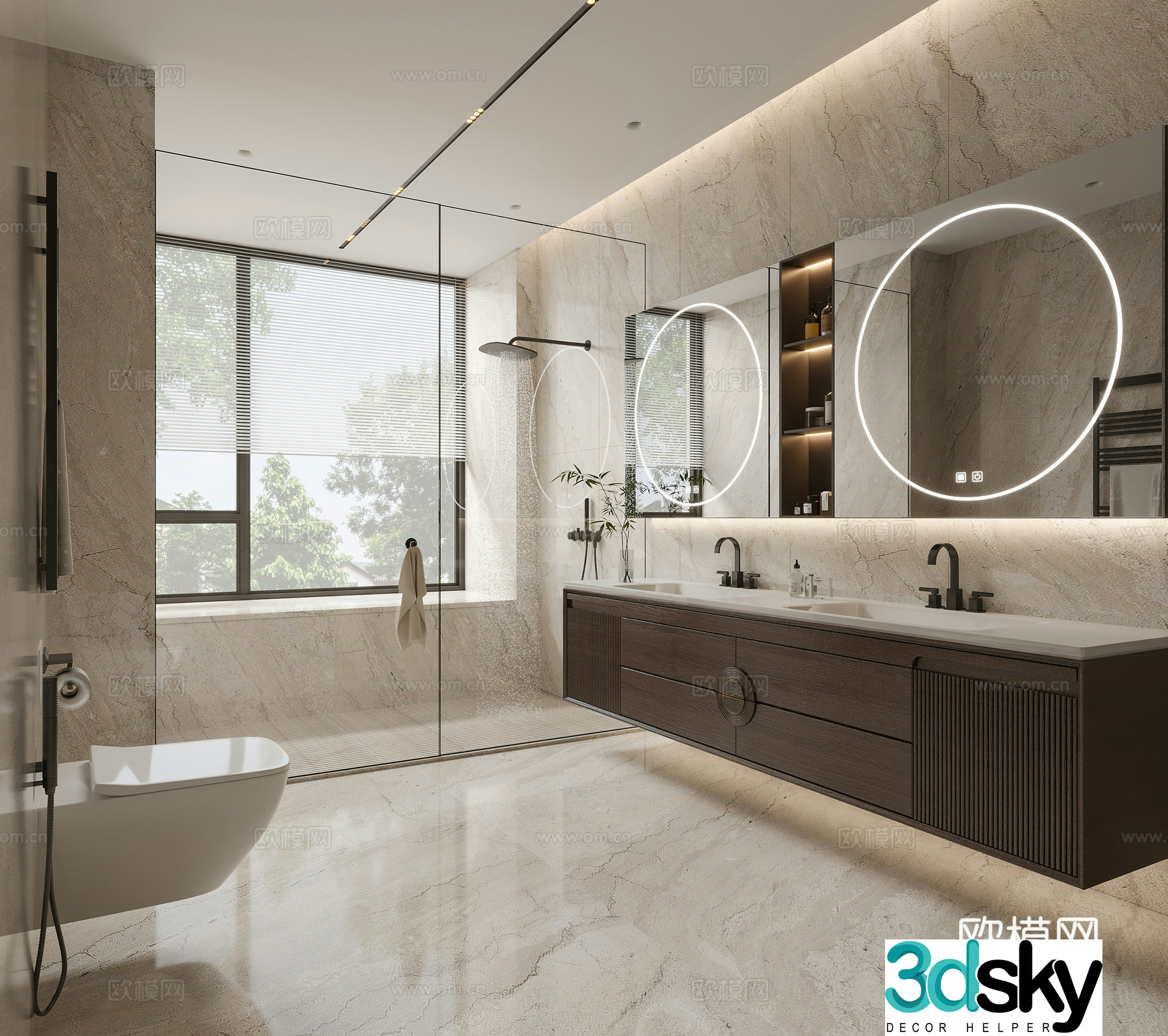 New Chinese bathroom 3D model