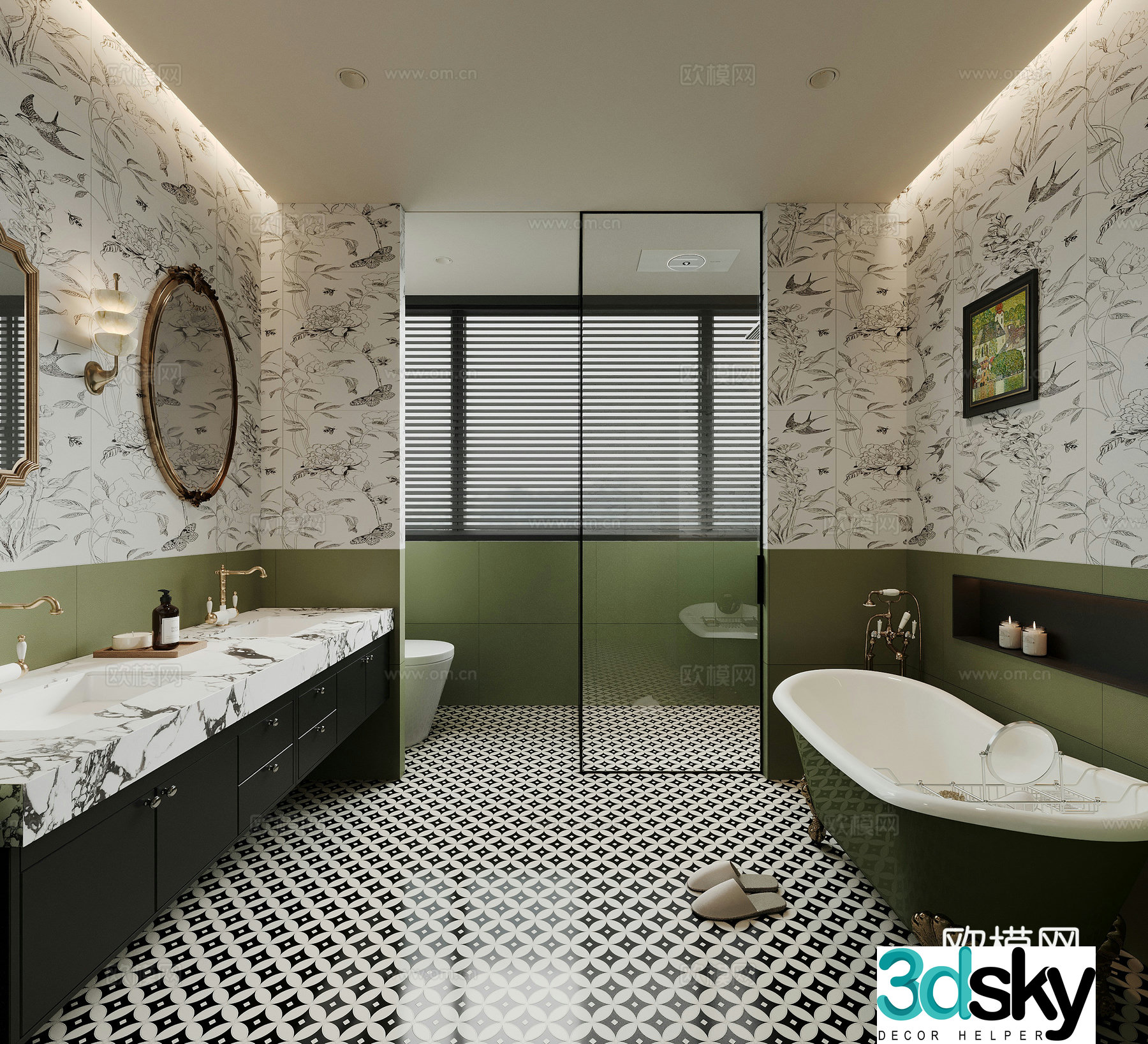French bathroom 3d model