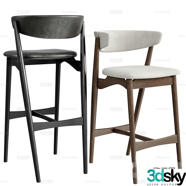 3D model of high-legged bar chair