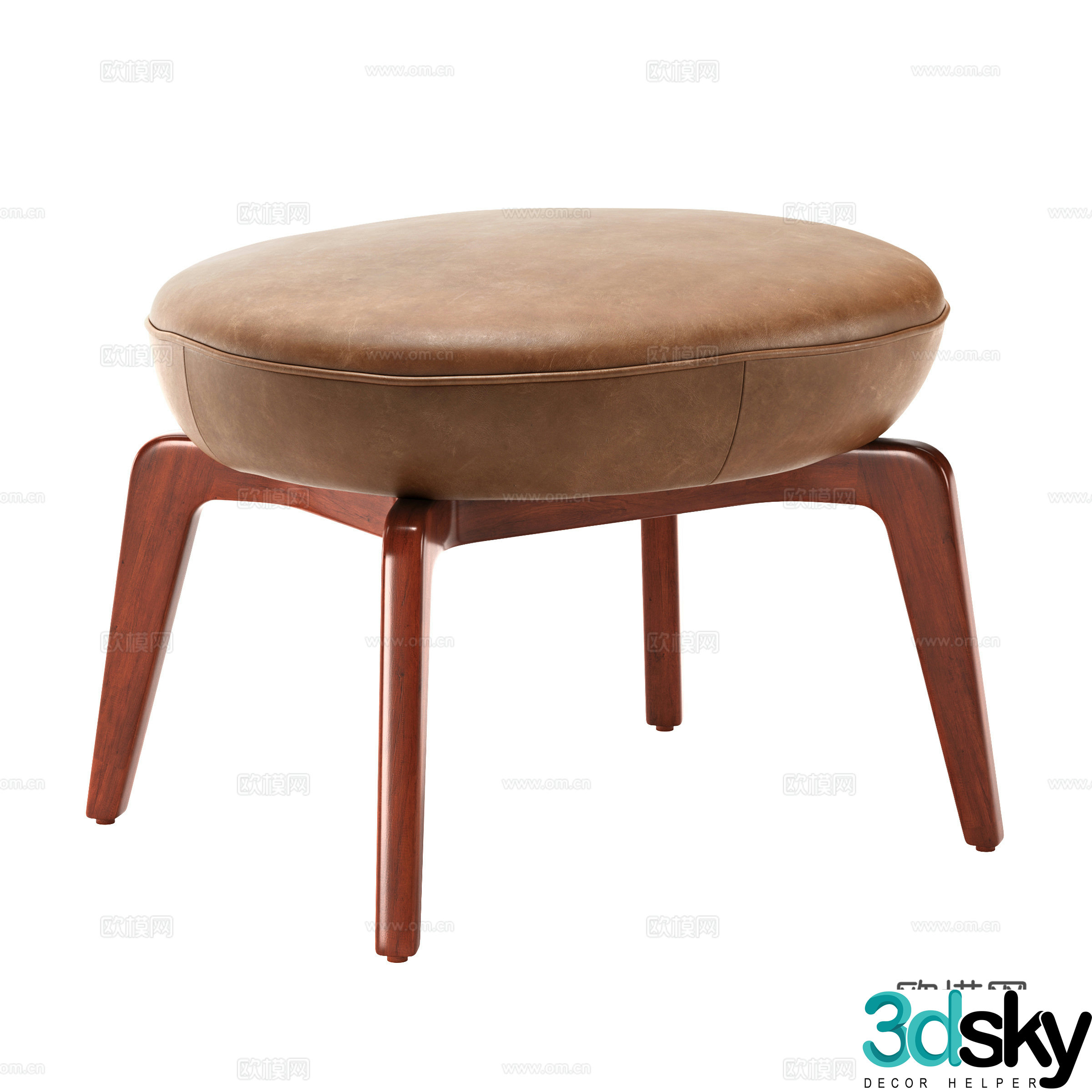 New Chinese Casco Footstool 3D Model