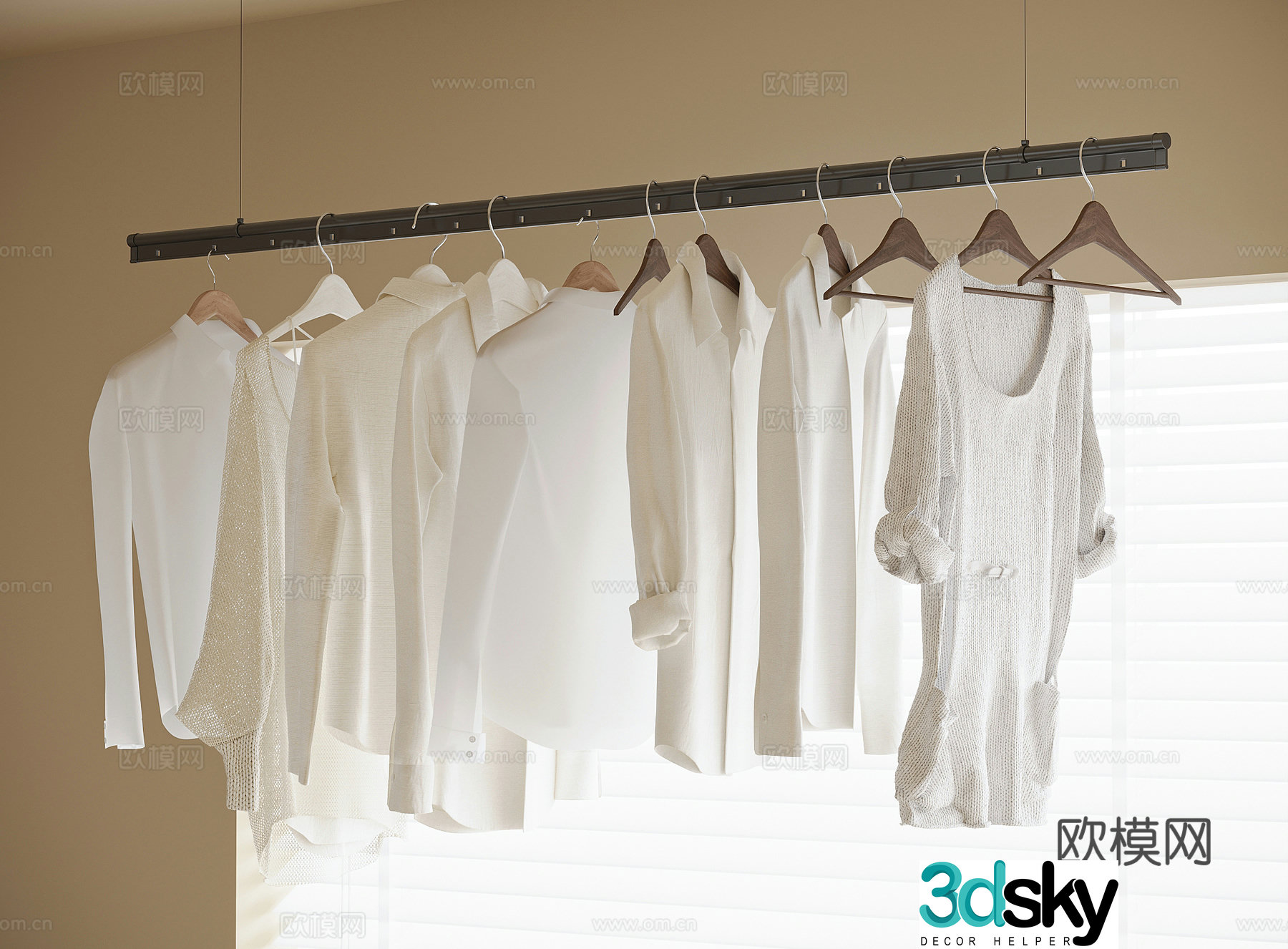 Modern clothes clothes drying rack 3d model