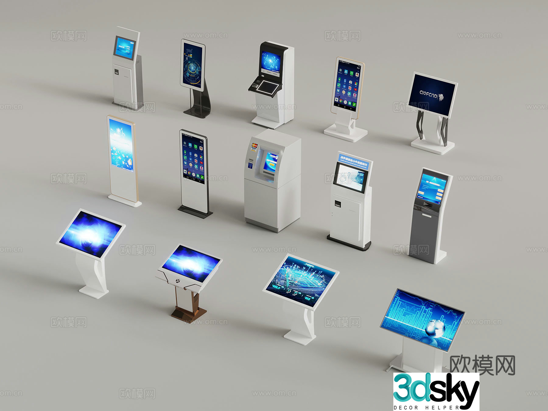 ATM machine modern query machine number picking machine registration machine ticket picking machine 3D model