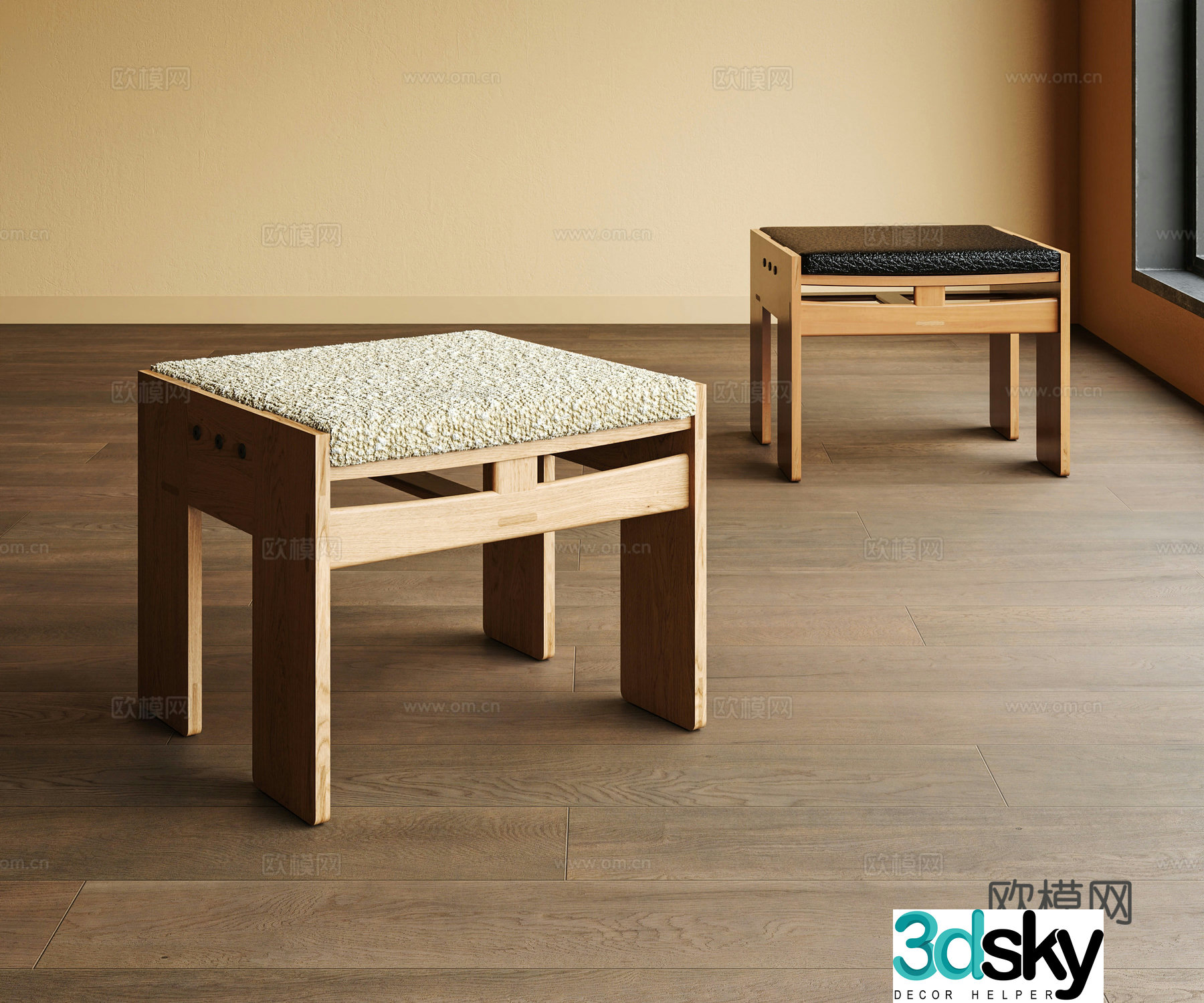 Modern sofa stool 3d model