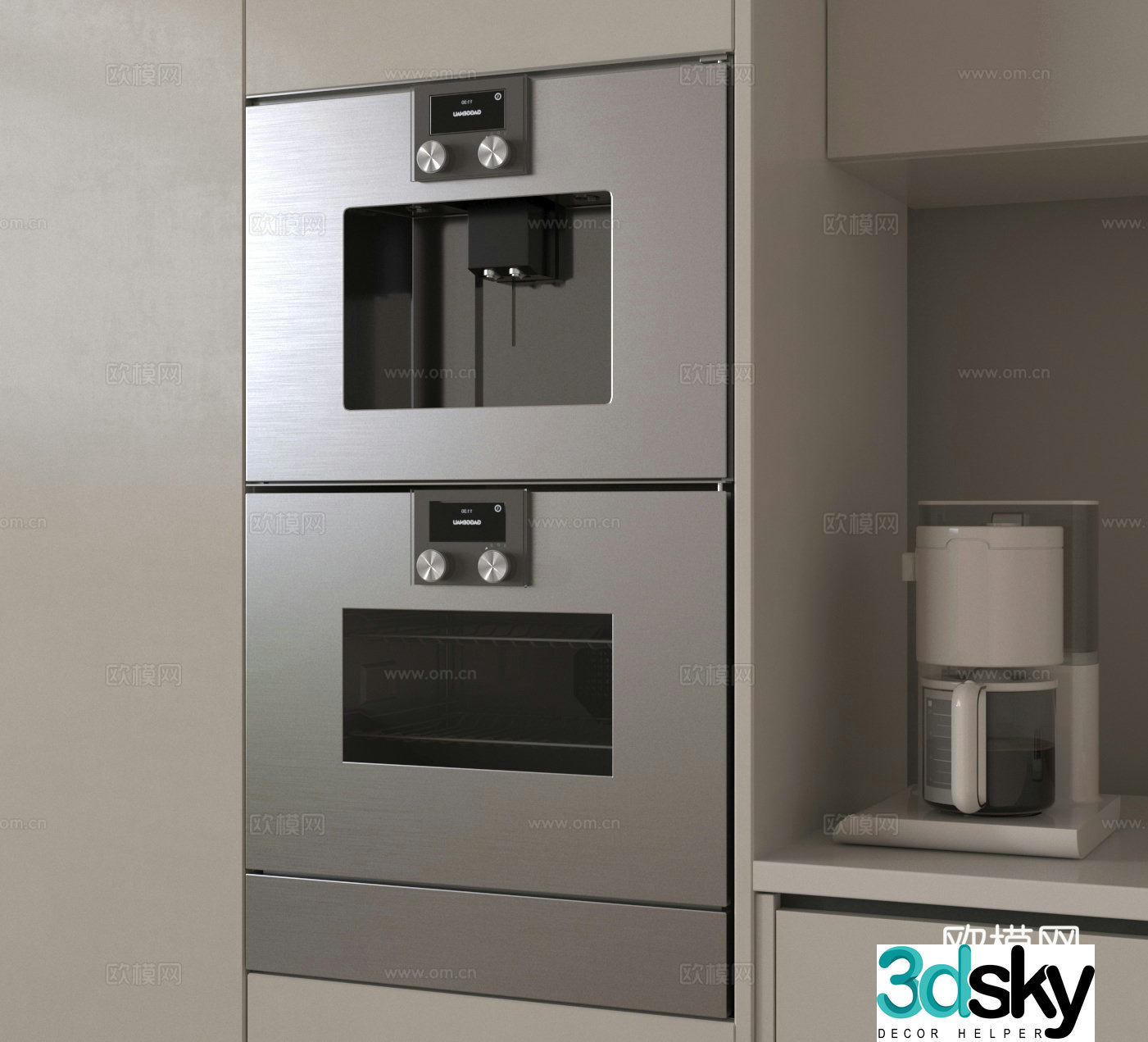Oven Built-in oven Steaming oven Steaming box Microwave oven 3D model