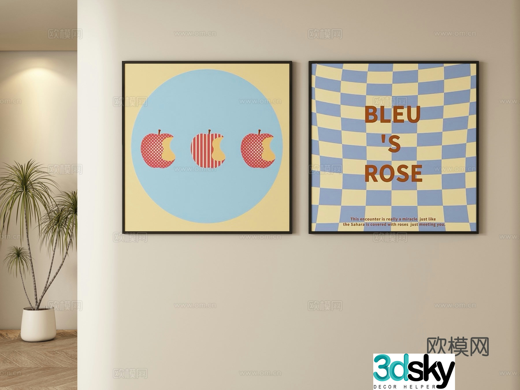 Modern children’s decorative paintings hanging paintings 3d model