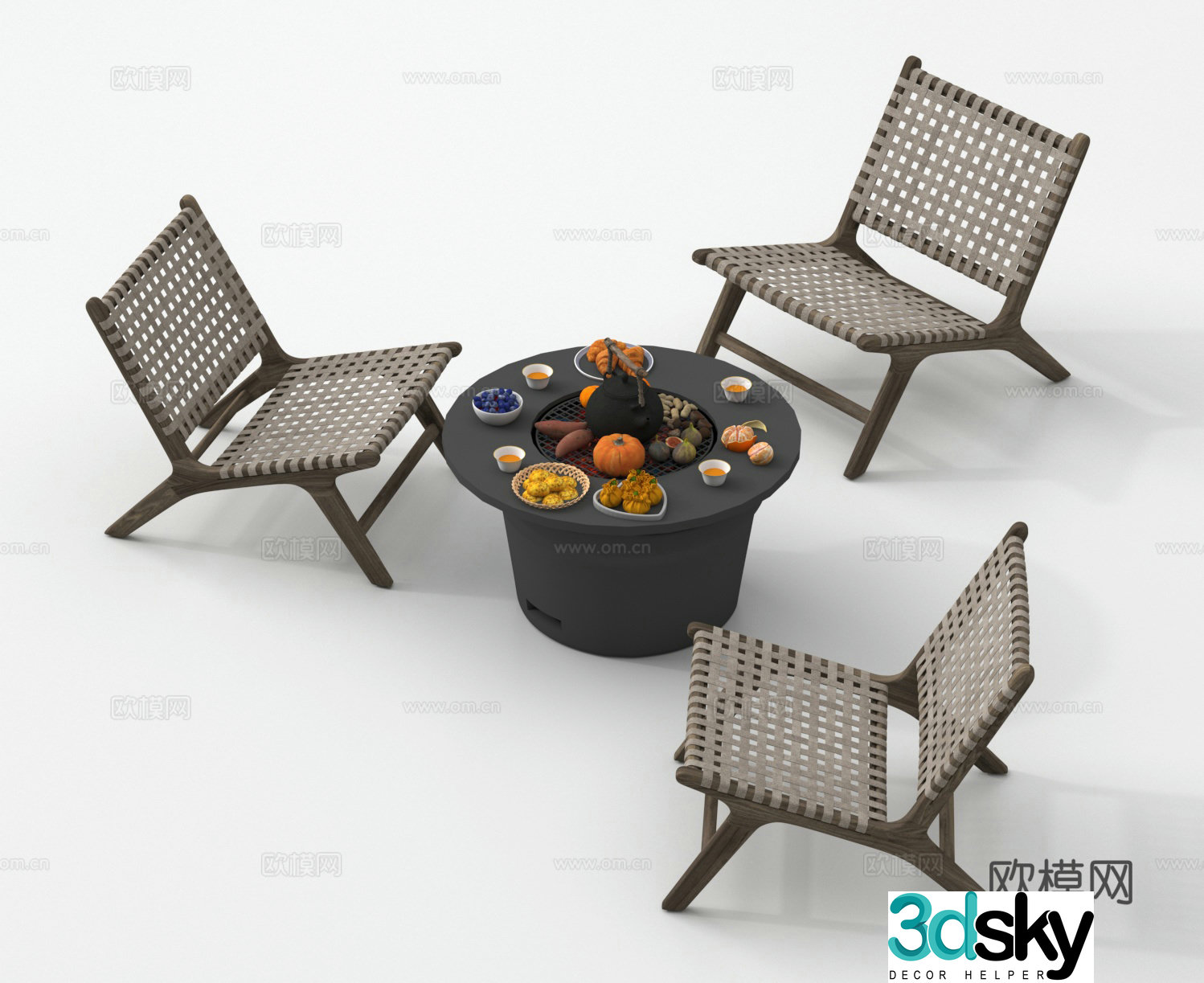 Outdoor table and chairs leisure table and chairs outdoor coffee table and chairs tea table and chairs 3D model