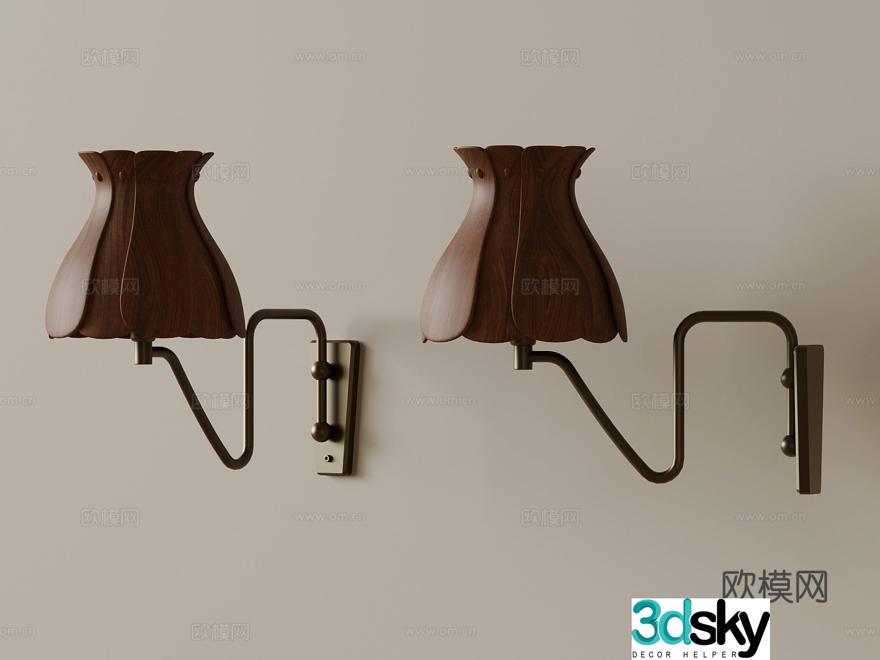 French medieval wall light 3D model