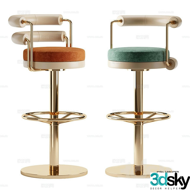 3D model of high-legged bar chair