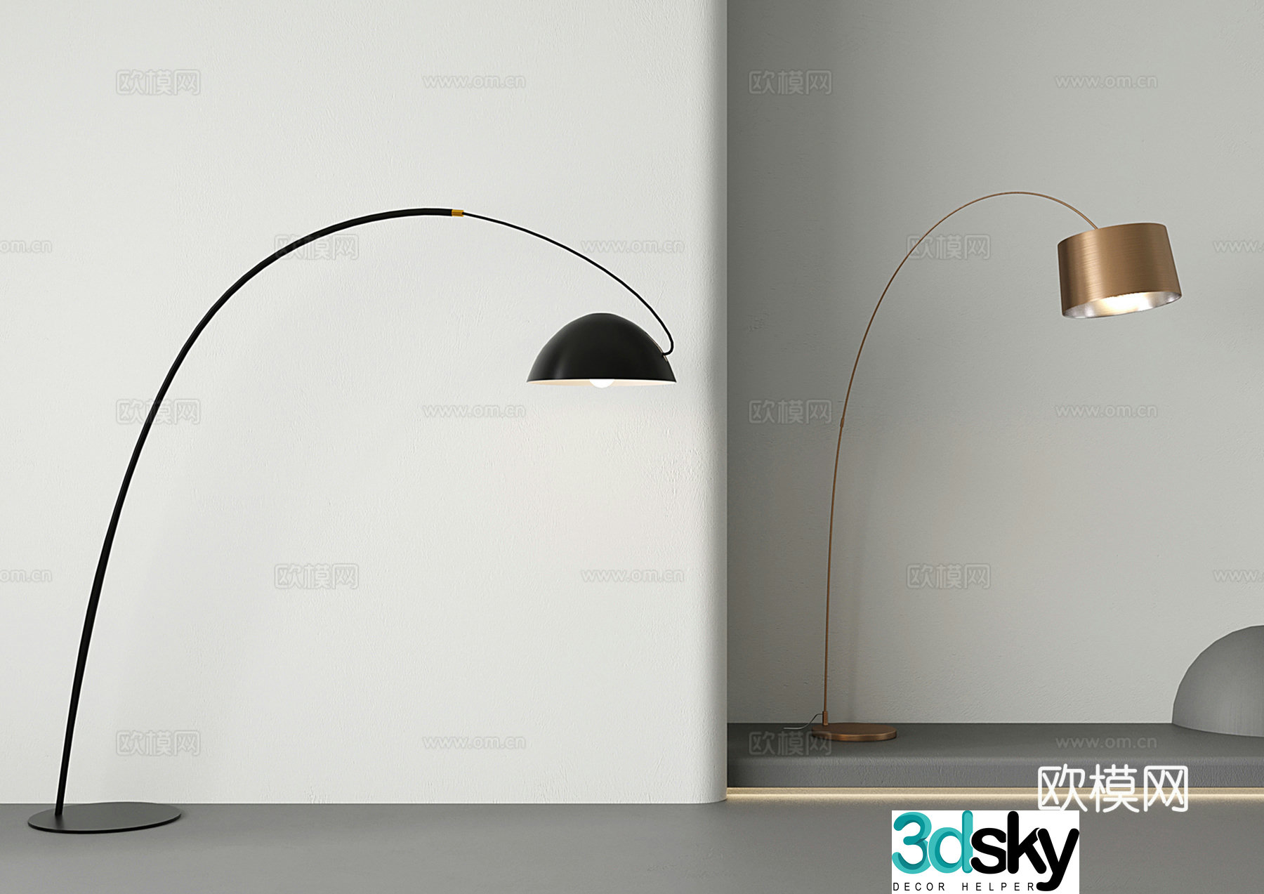 Modern fishing lamp Floor-standing lamp Retractable living room lamp Advanced sense vertical lamp Metal 3D model